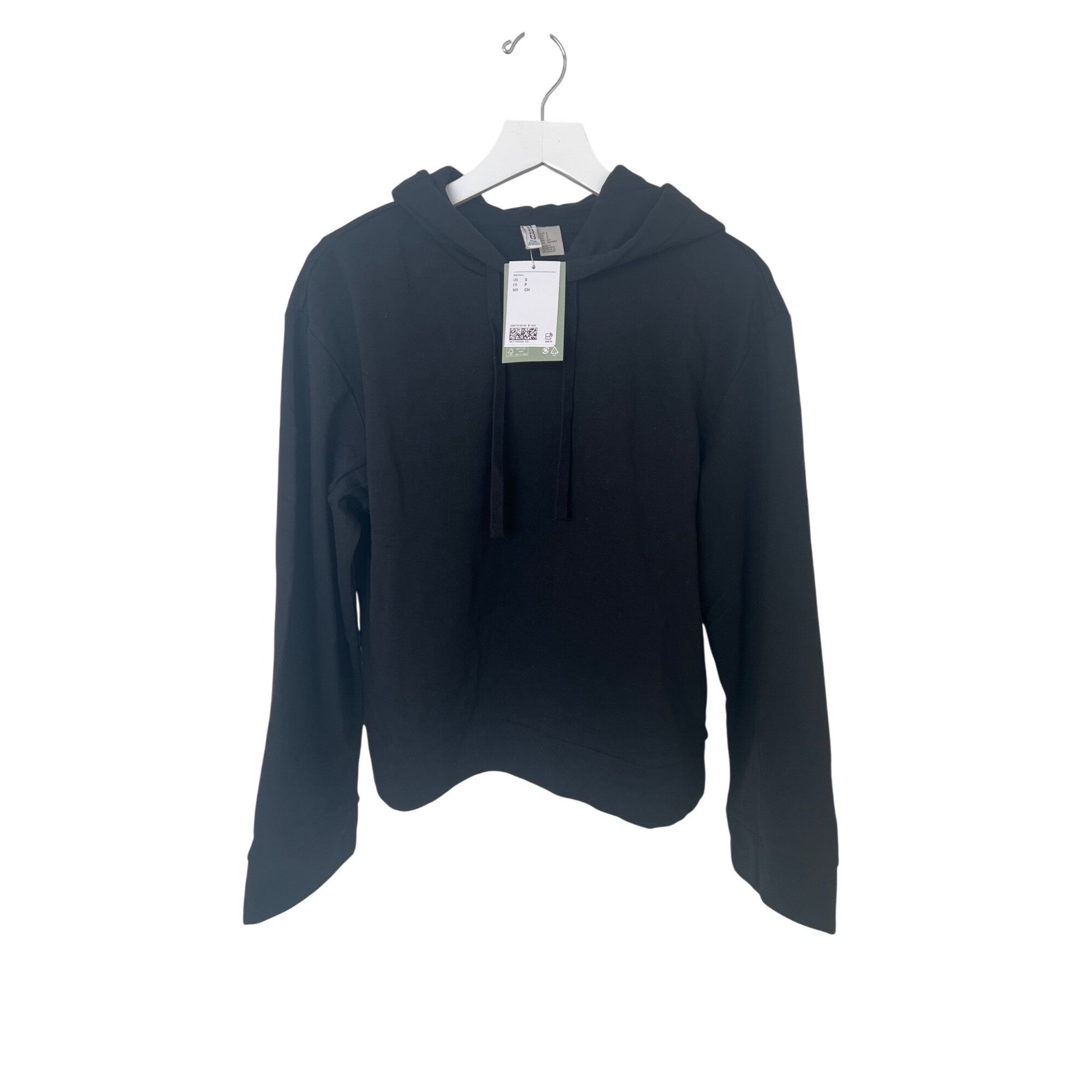 H&M H&M Wide Sleeve Hoodie Black Soft Jersey Cotton Blend Size S / US 4 / IT 40 - 1 Thumbnail