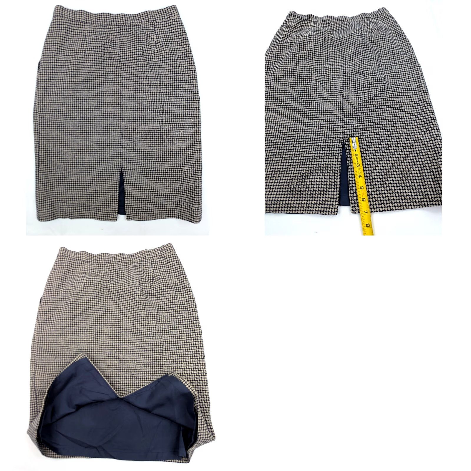 Pendleton VINTAGE Miss Pendleton Houndstooth Pencil Skirt Women 12 Wool Lined EUC Size 34" / US 12 / IT 48 - 8 Thumbnail