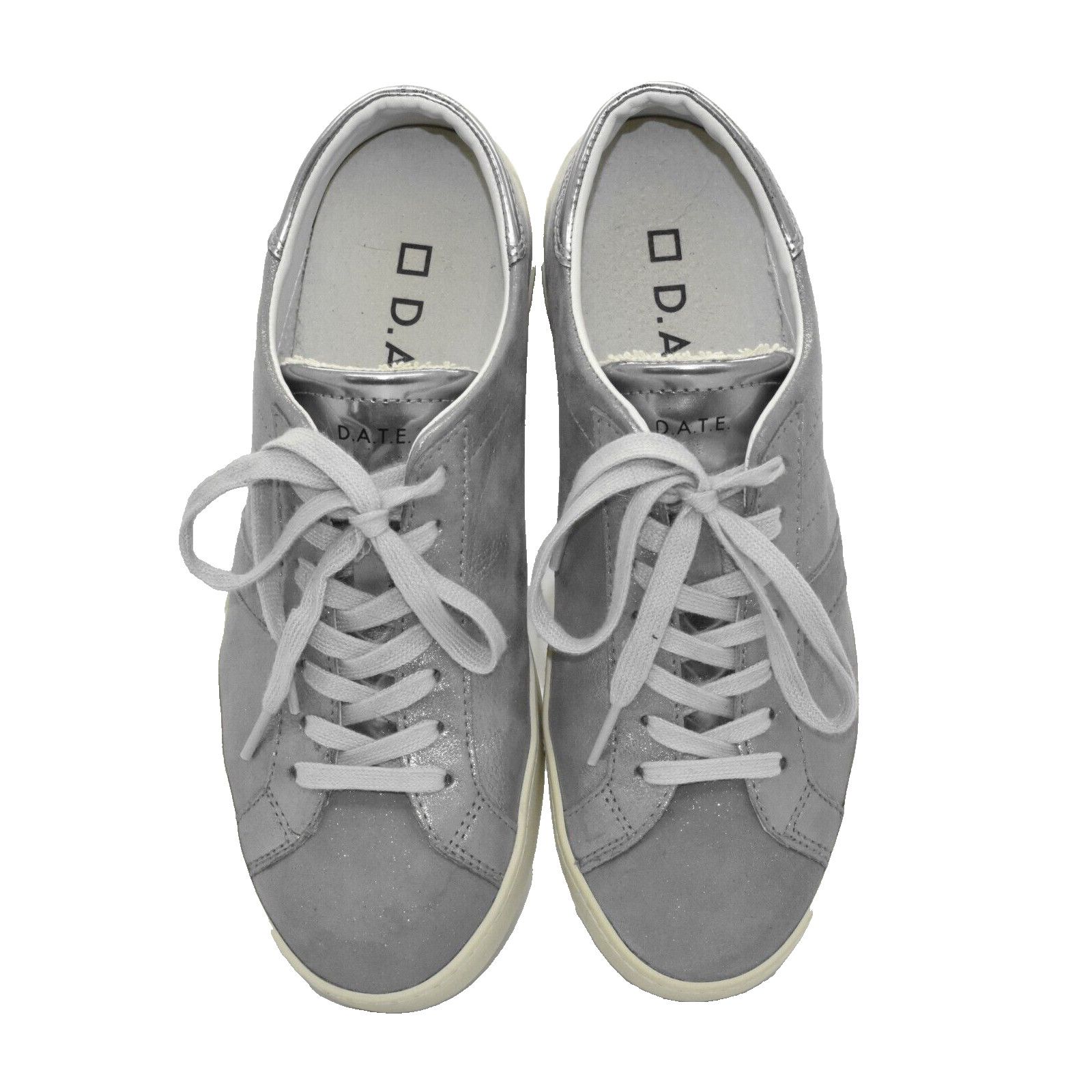 D.A.T.E. D.A.T.E. Stardust Silver Nubuck Leather Sneakers Sz 6.5 EU37 Size US 6.5 / IT 36.5 - 3 Thumbnail