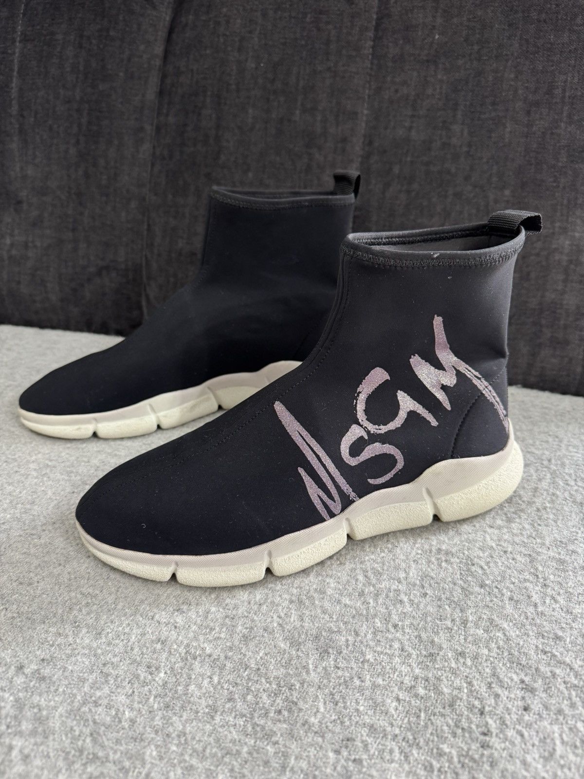 MSGM MSGM z waves socks high top sneakers size 40 black Size US 10 / IT 40 - 6 Thumbnail