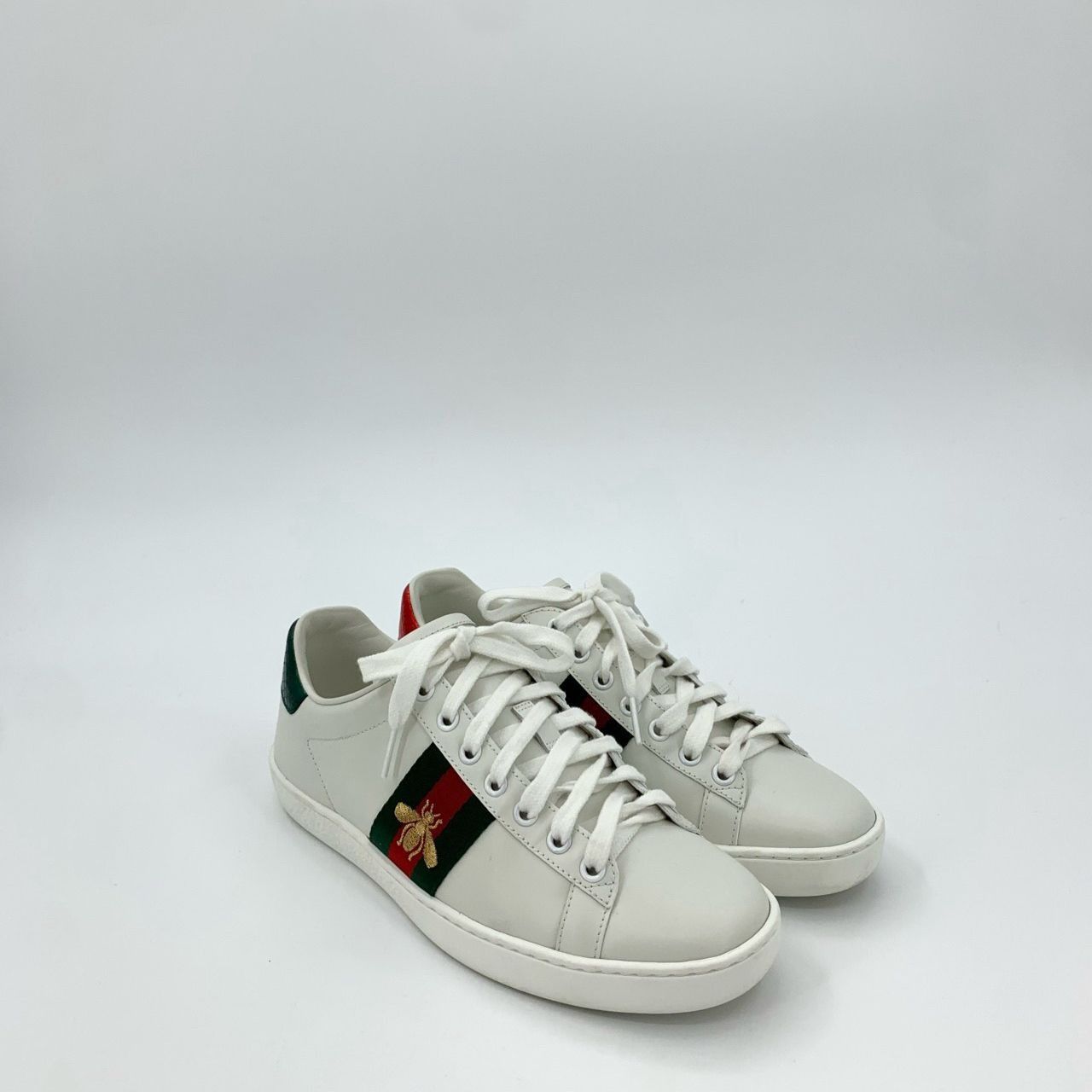 Gucci [Gucci] Bee-Embroidery Striped Casual Sneakers 36.5 White Size US 6.5 / IT 36.5 - 7 Thumbnail