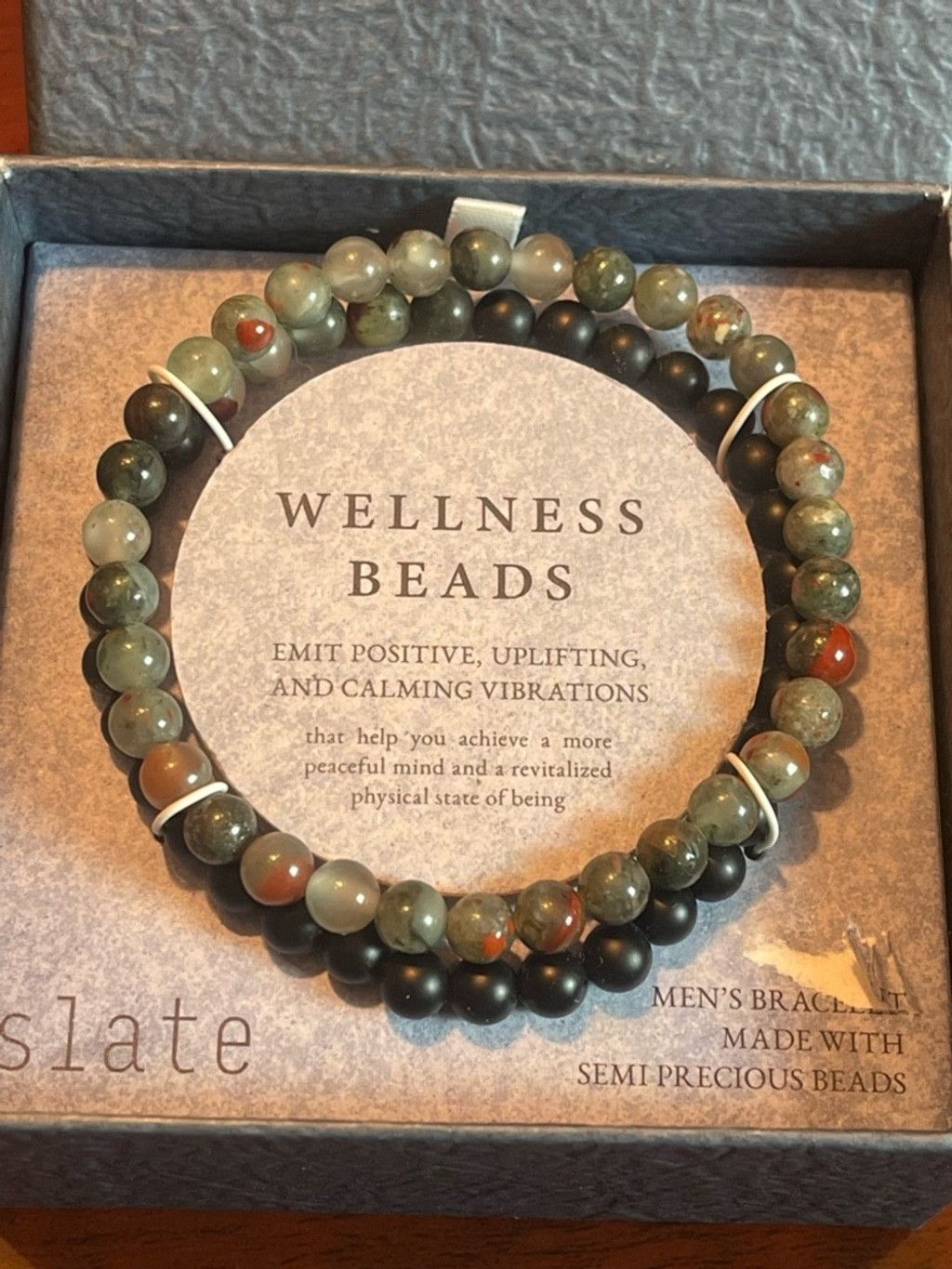 Slate & Stone Slate Wellness Beads Bracelet Semiprecious Agate Stones Size ONE SIZE - 3 Thumbnail
