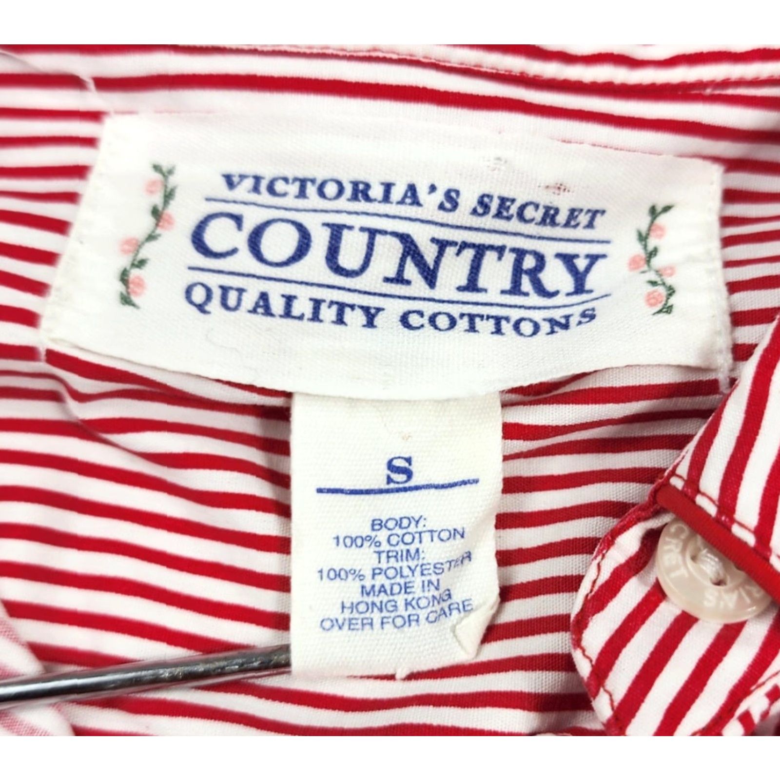 Victoria's Secret VINTAGE Victoria's Secret Country Shirt Womens Small Striped Button-Down 90s Size S / US 4 / IT 40 - 5 Thumbnail