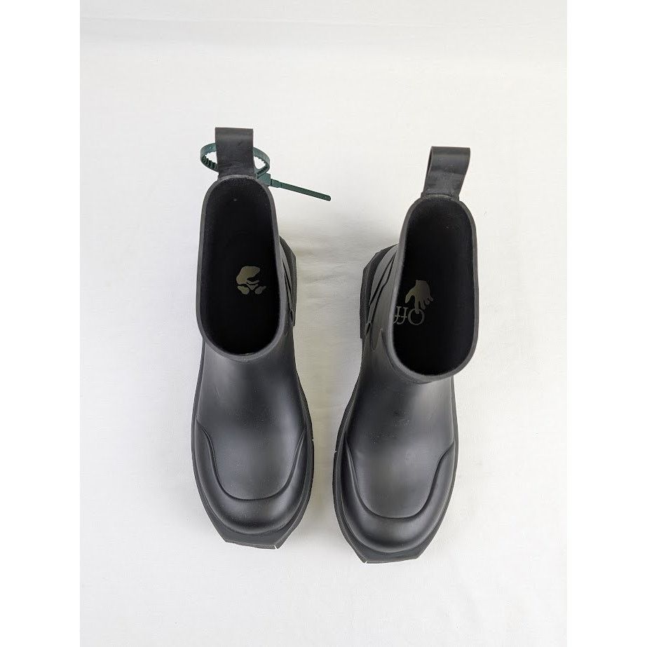 Off-White o1rshd1 Logo Sponge Rubber Boots in Black Violet Size US 8 / EU 41 - 10 Thumbnail