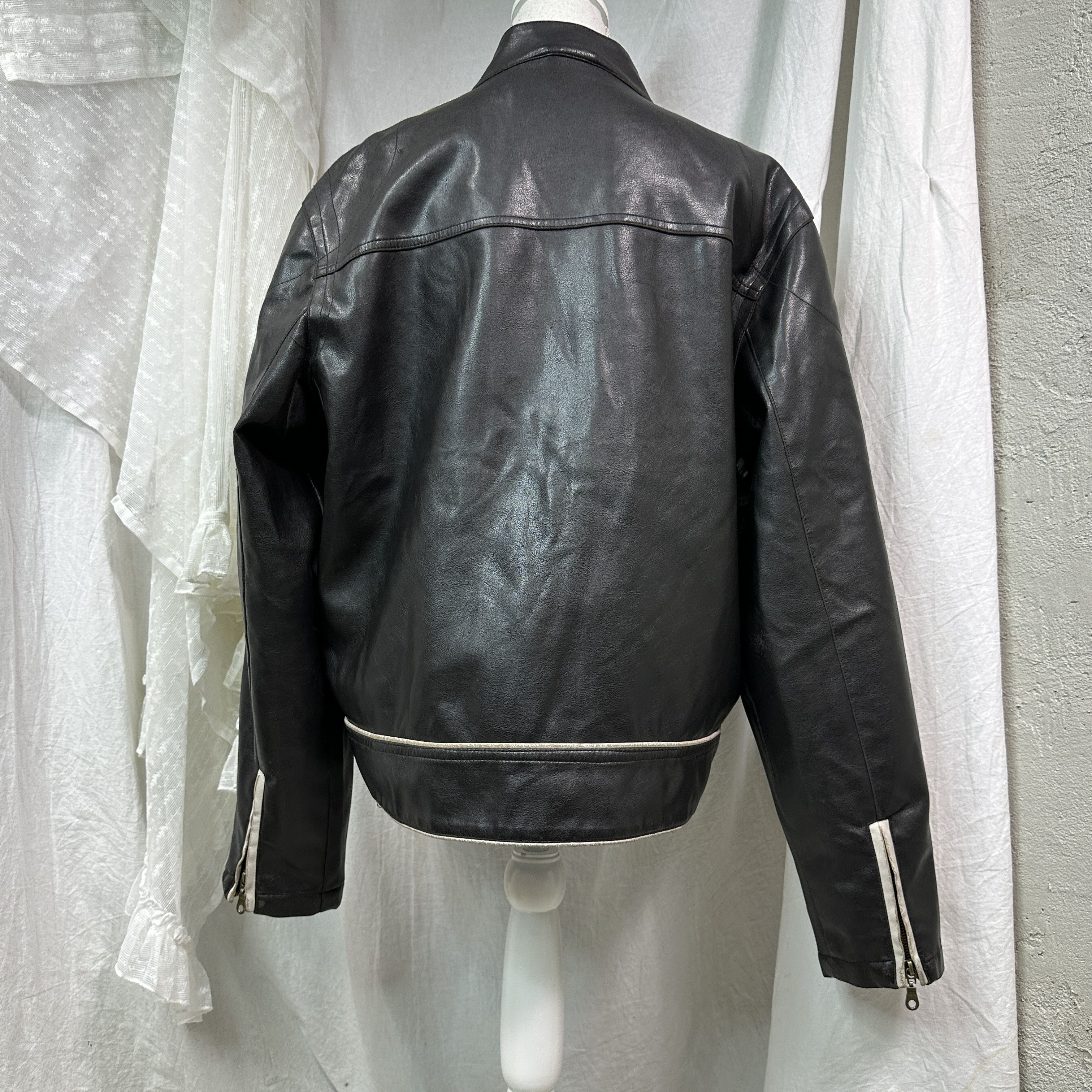 Vintage Vintage Moto Biker Racing Oversize Faux Leather Jacket 00s Size US L / EU 52-54 / 3 - 5 Thumbnail