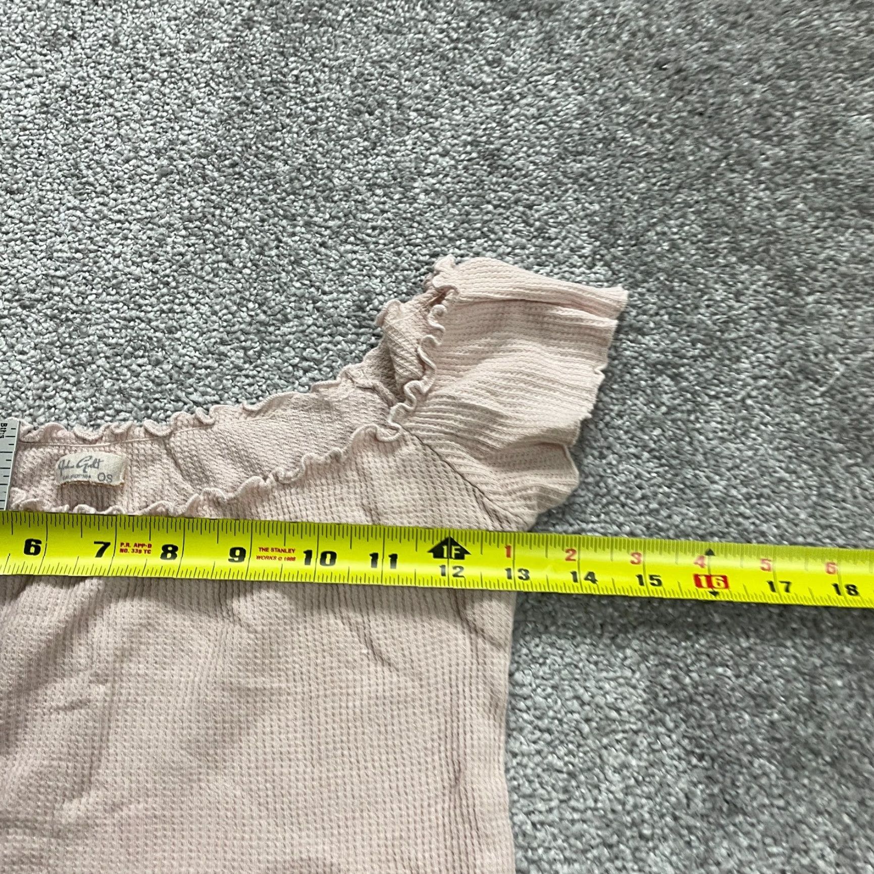 Vintage John Galt Blouse Short Sleeve Off the Shoulder Juniors One Size Pink Cotton Knit Top Size ONE SIZE - 7 Thumbnail