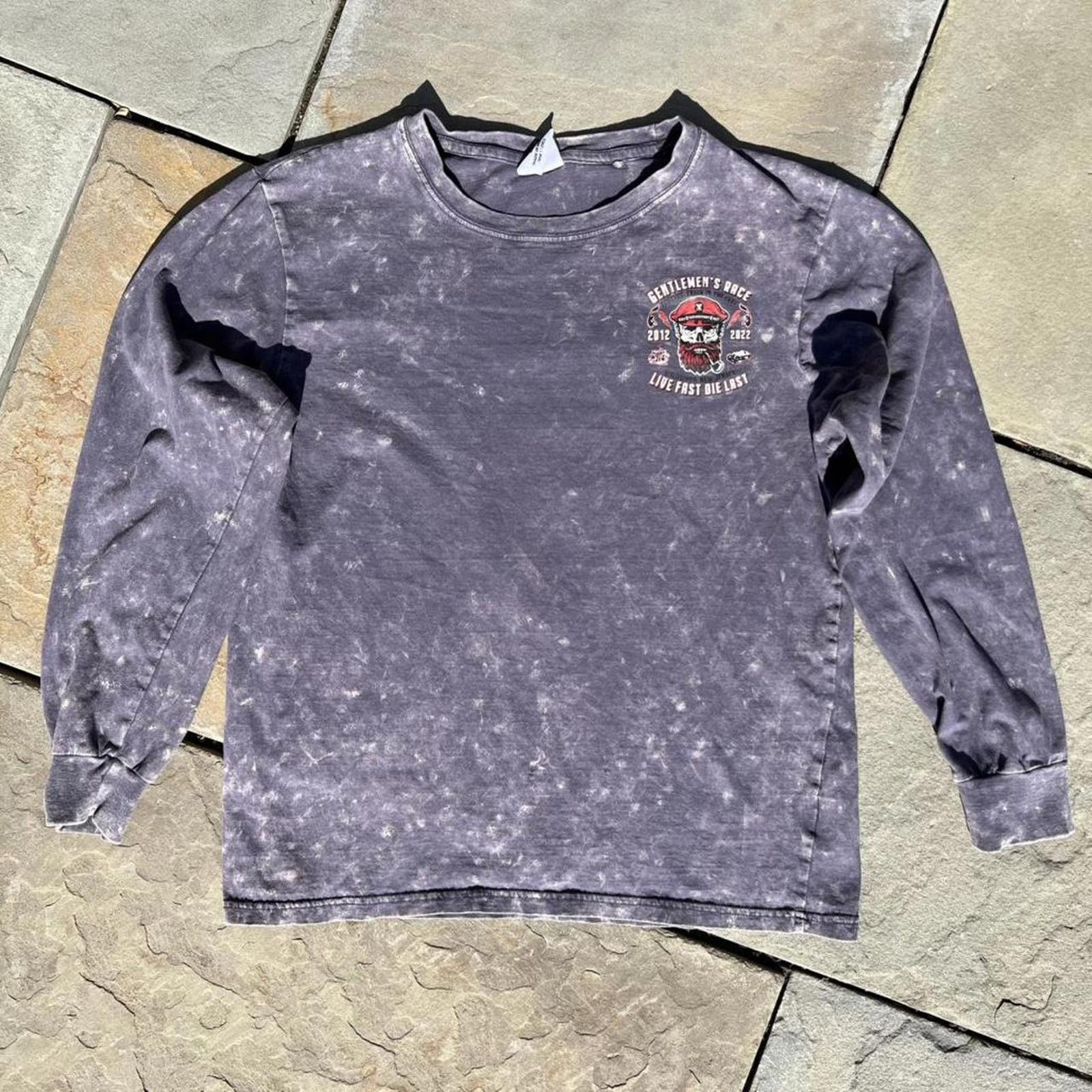 Other Gentlemen’s Race Grey Purple Acid Wash Long Sleeve T-Shirt Size US M / EU 48-50 / 2 - 2 Thumbnail