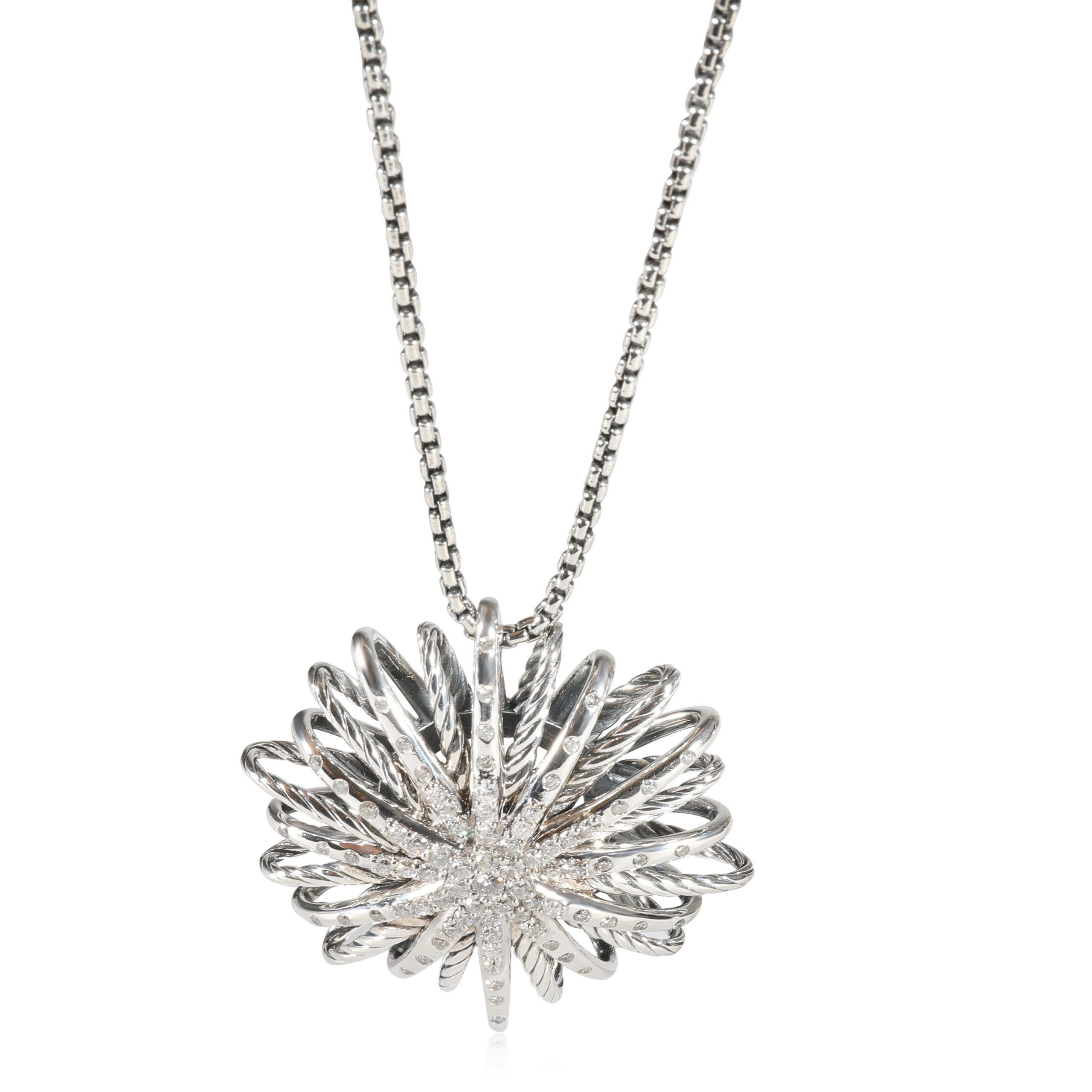 image of David Yurman Starburst Diamond Pendant In 925 Sterling Silver 0.9 Ctw, Women's