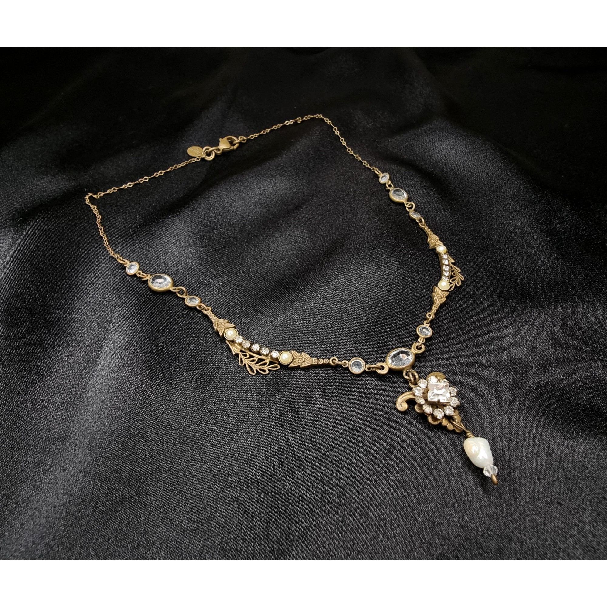 Vintage Rare Find SORRELLI Gold-Tone Necklace W/ Crystal Accents Size ONE SIZE - 3 Thumbnail