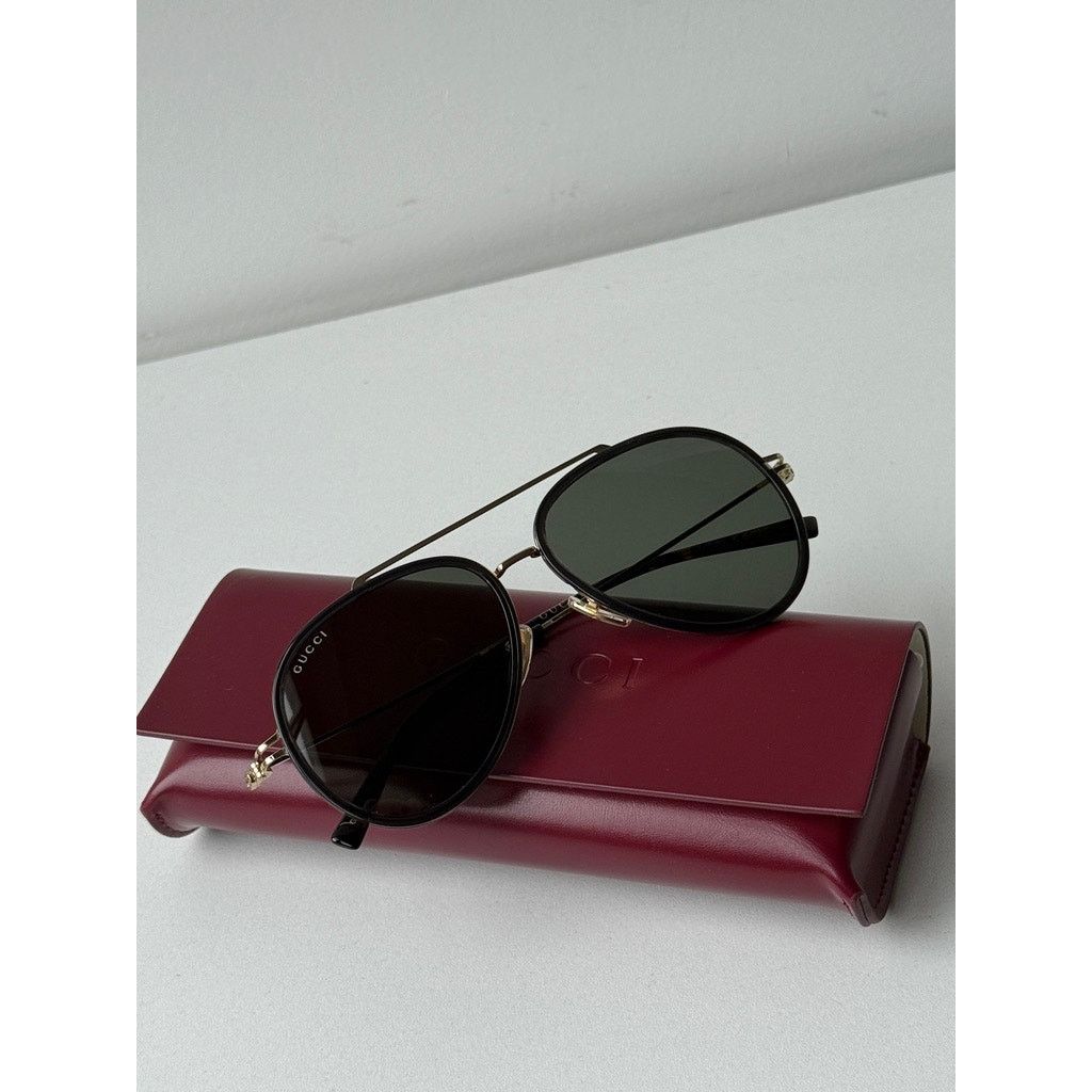 Gucci NEW Gucci GG1981S 001 Black Gold Aviator Sunglasses $545 Size ONE SIZE - 11 Thumbnail