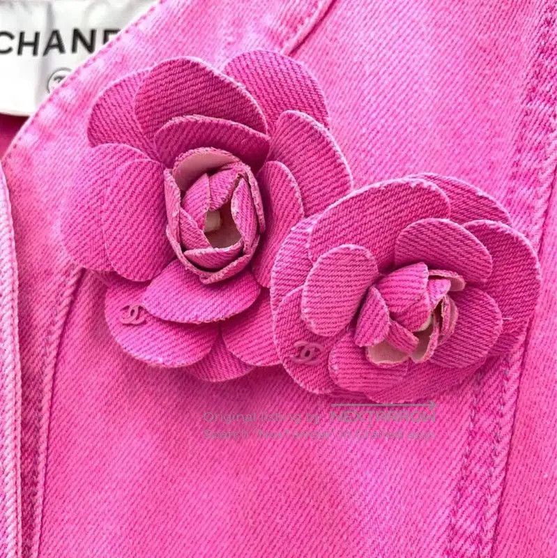 Chanel Chanel Pink Cotton Women's Jacket . Size S / US 4 / IT 40 - 5 Thumbnail