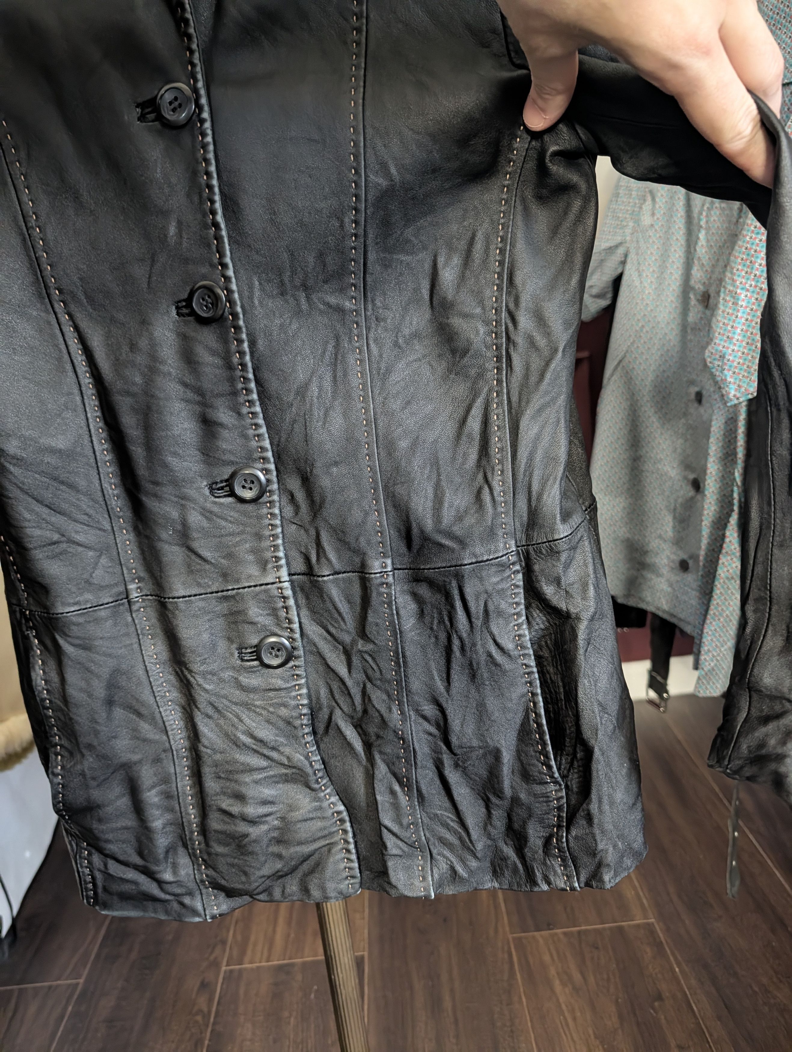 Pendleton Black real leather hand stitched VTG biker jacket S Size S / US 4 / IT 40 - 7 Thumbnail