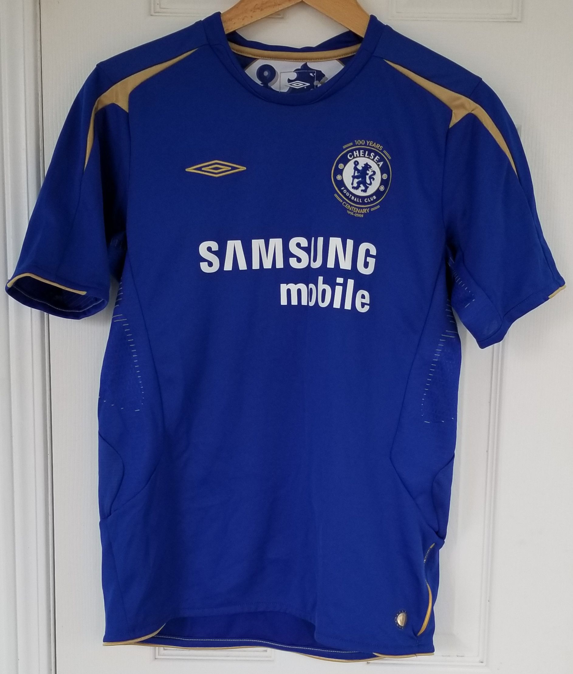 UMBRO Chelsea FC 2005 Home Soccer Jersey Blue Gold Kit XS