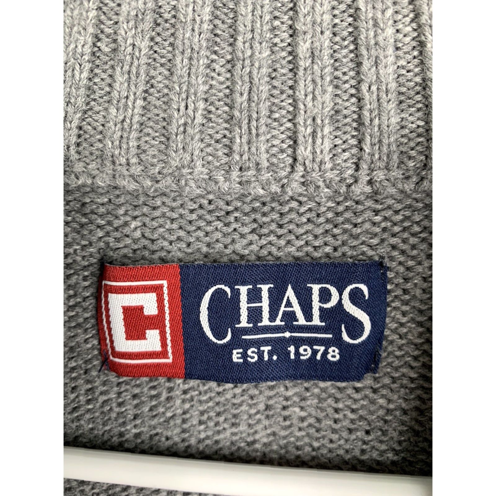 Chaps Chaps Pullover Sweater Mens L Gray Henley Mock Neck Cable-Knit Button Shuffle Detailed Craftmanship Size US L / EU 52-54 / 3 - 7 Thumbnail