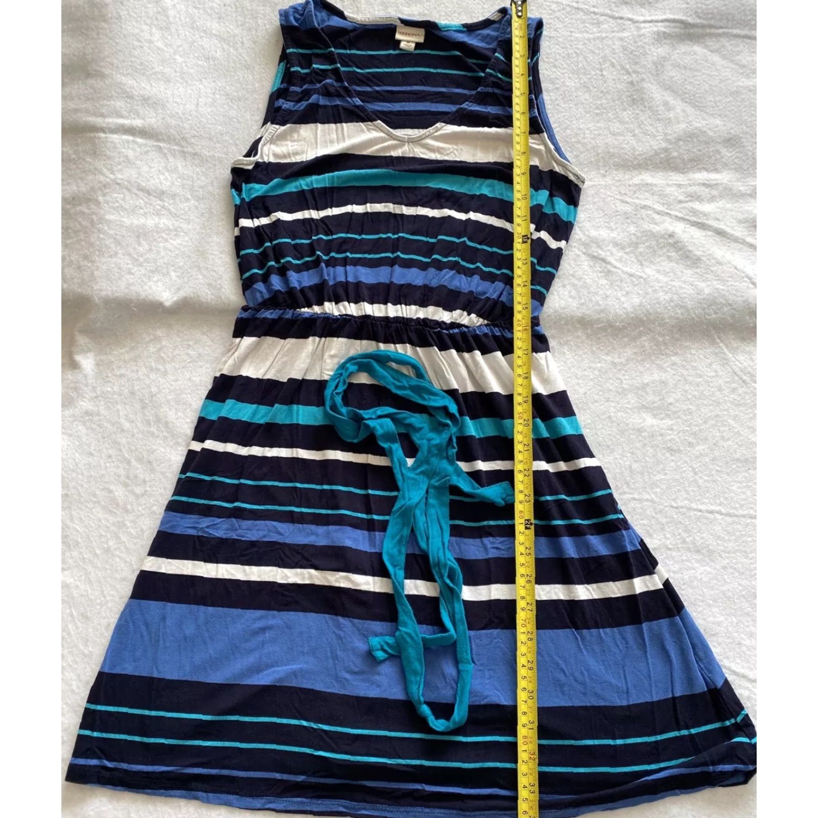 Merona Merona Midi Dress Women’s Medium Comfortable Rayon Blend Sleeveless Zip Scoop Neck Multicolor A-Line Dress Spring Summer Womens Size M / US 6-8 / IT 42-44 - 5 Thumbnail