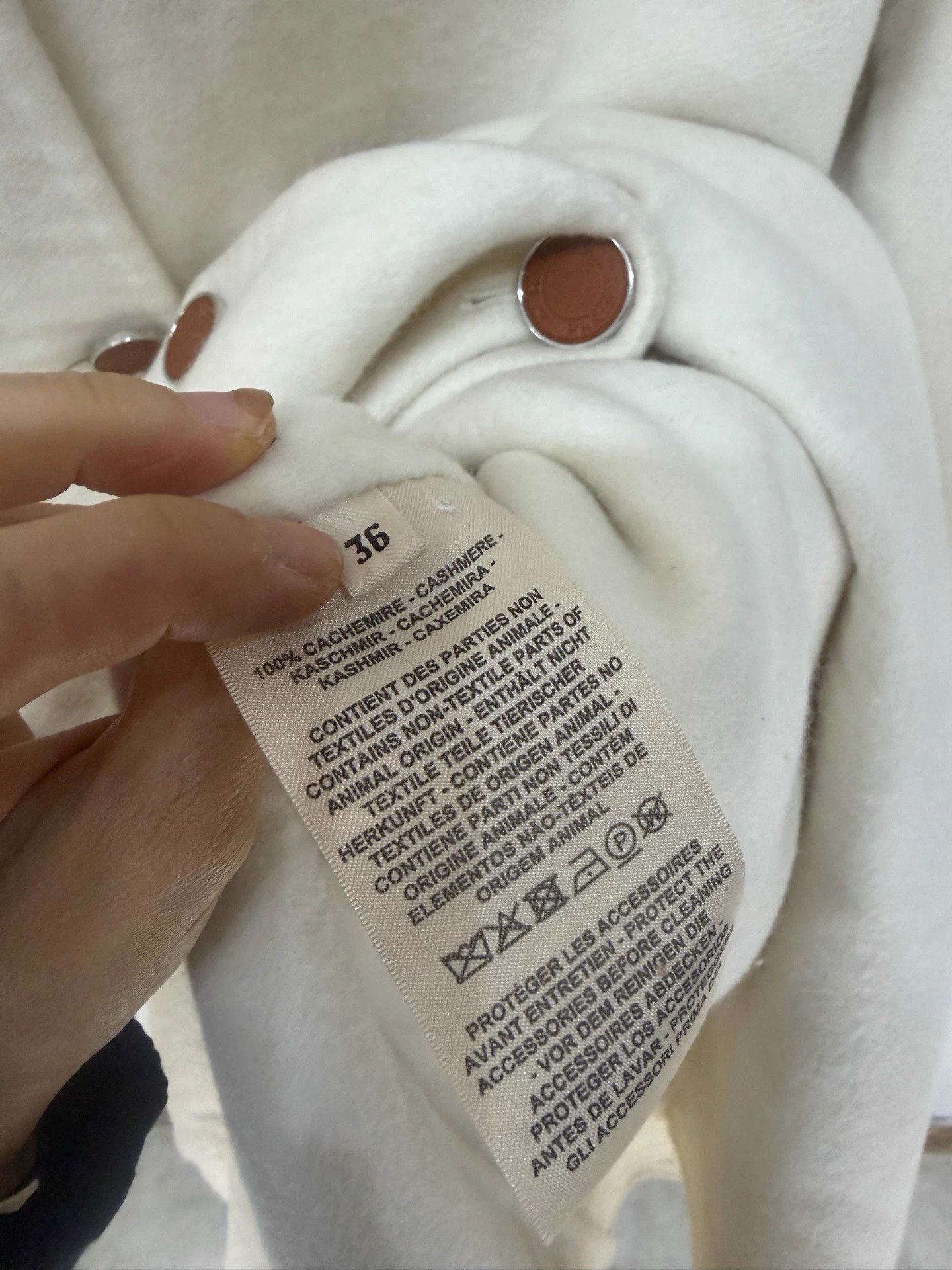 Hermes Hermes Long Cashmere Coat 36 Ivory 99% New Size XS / US 0-2 / IT 36-38 - 4 Thumbnail