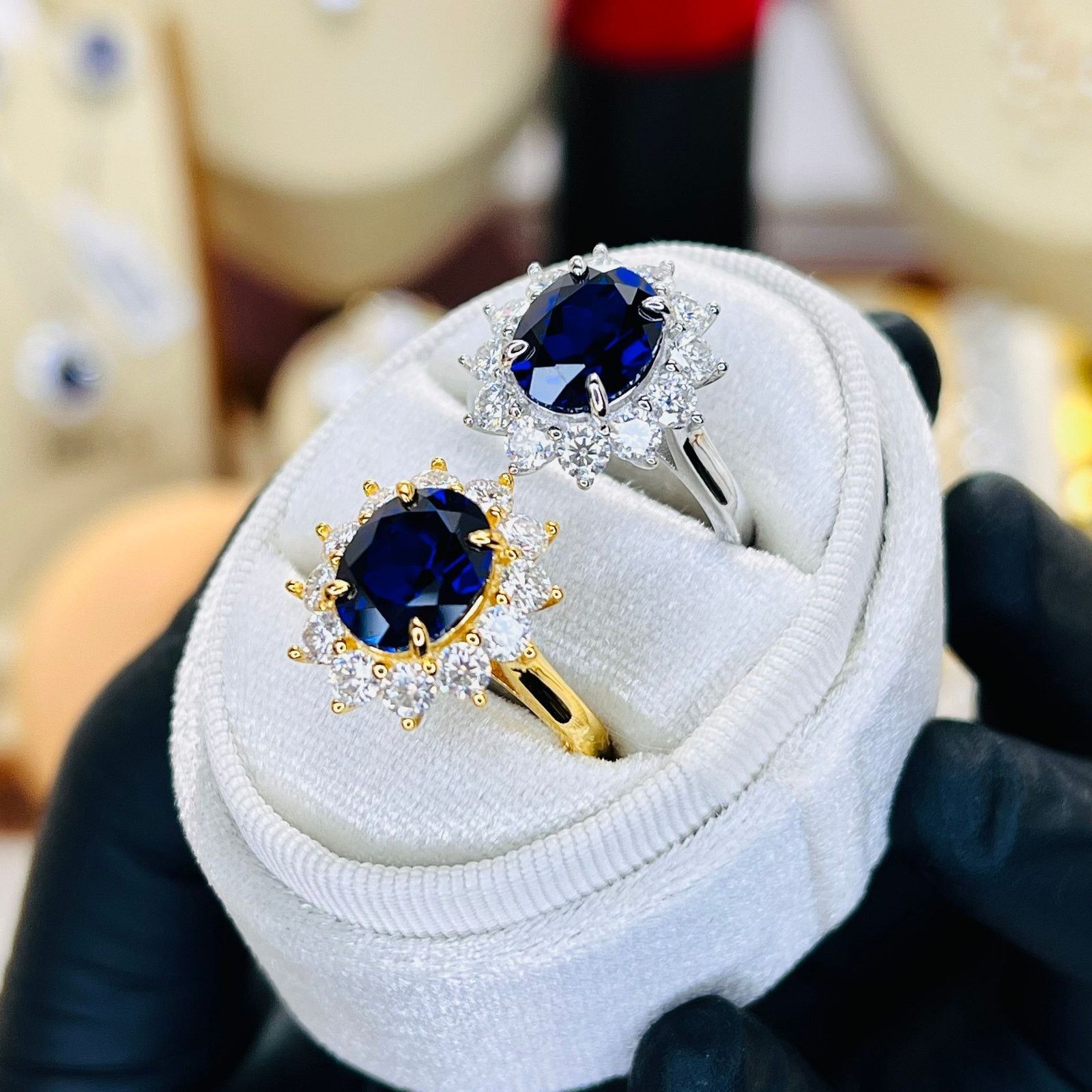 Other 3.5ct Sapphire with 1.20ctw Moissanite Luxurious Ring Size ONE SIZE - 3 Thumbnail