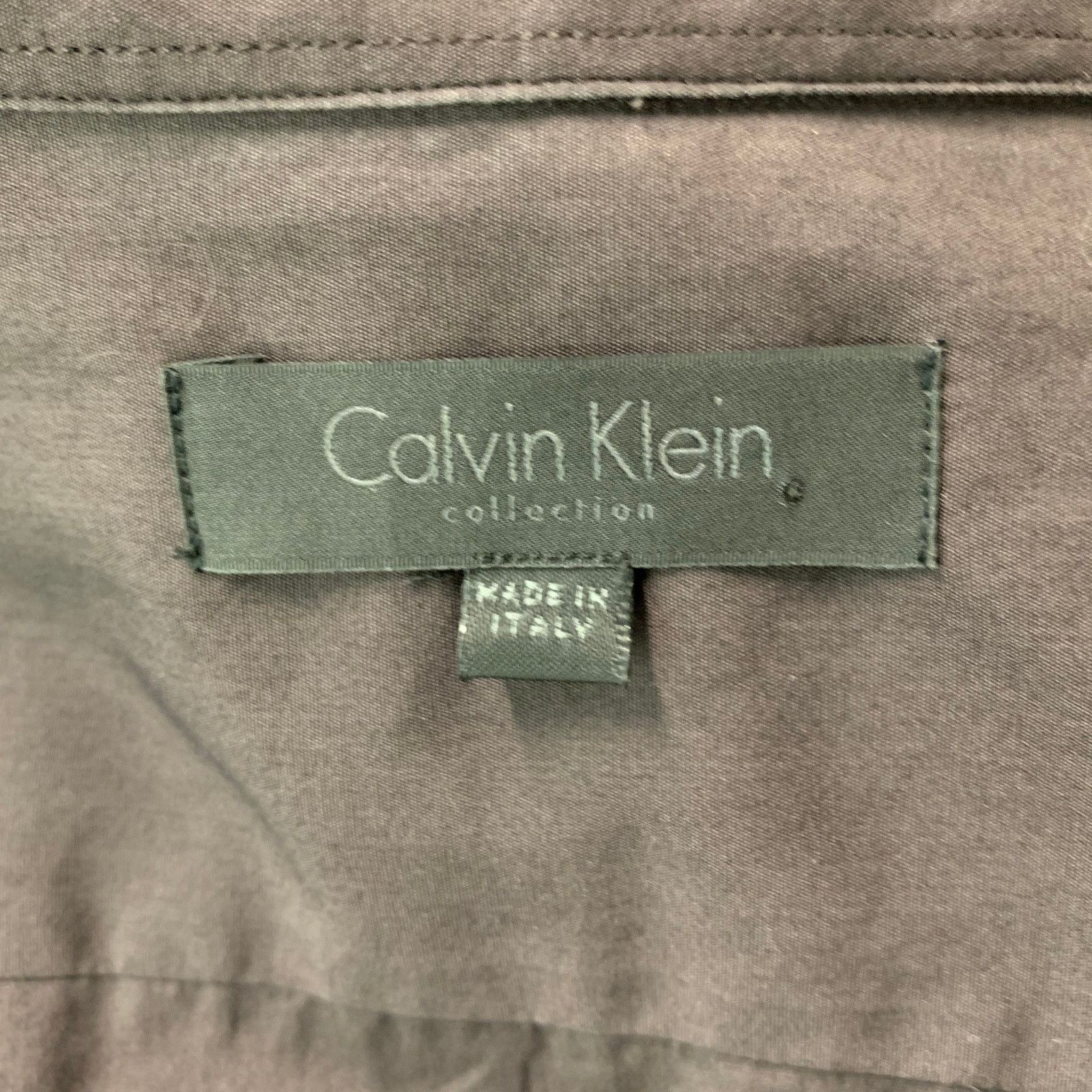 Calvin Klein Size L Solid Brown Cotton Snaps Long Sleeve Shirt Size US L / EU 52-54 / 3 - 4 Thumbnail