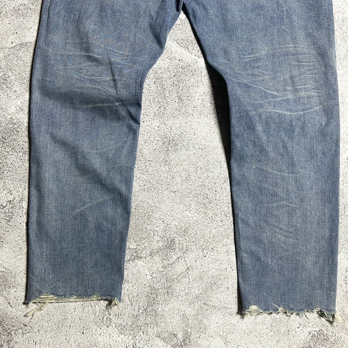 Japanese Brand Crazy Disstresed Denim PLACX CROP MILAN LOSE CROP TAPERED Size US 34 / EU 50 - 19 Thumbnail