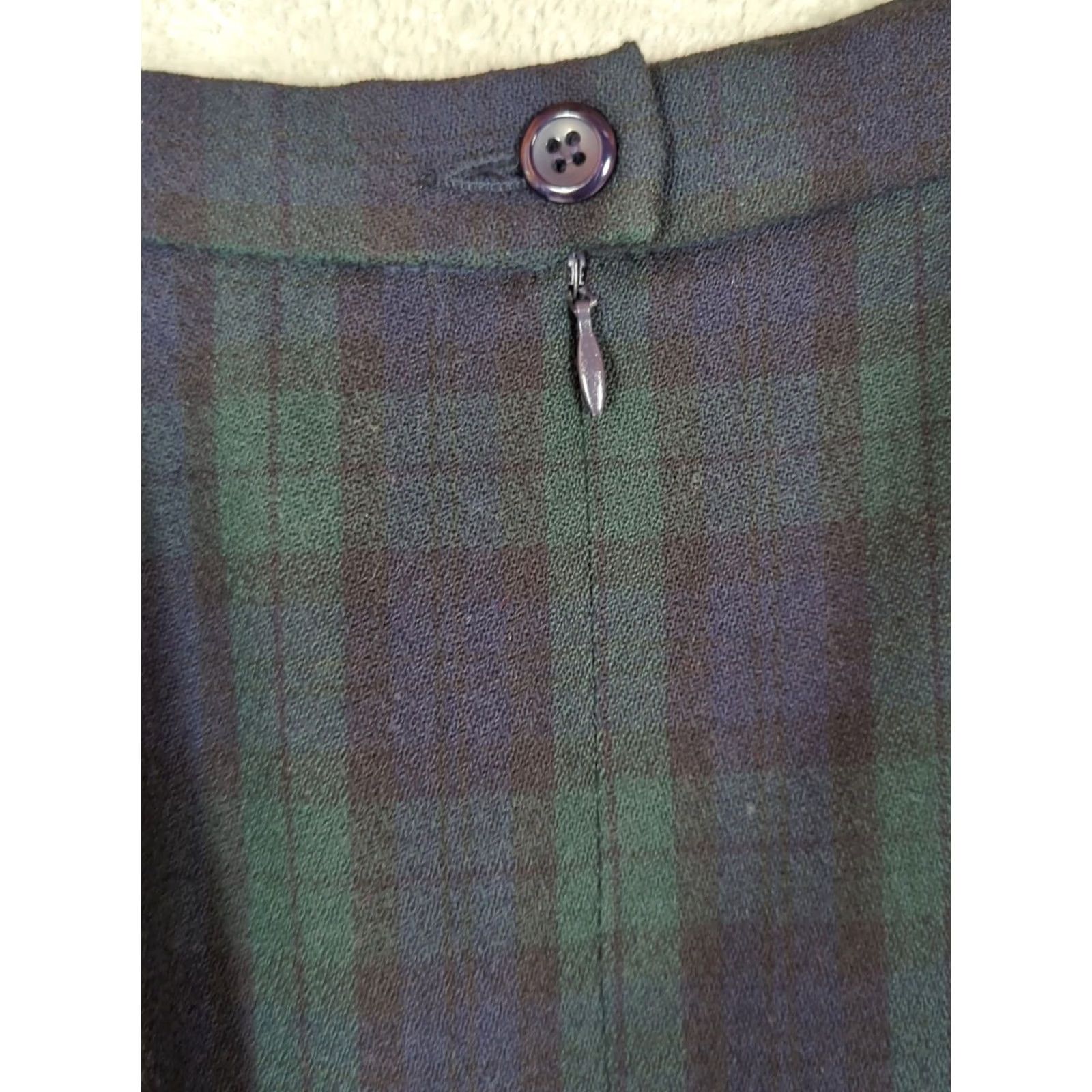 Pendleton VINTAGE Pendleton Maxi Skirt Wool Black Watch Plaid 12 Green Navy Lined Pockets USA Regular Skirt Winter Fall Spring 80s 90s Academia Classic Womens Size 34" / US 12 / IT 48 - 5 Thumbnail