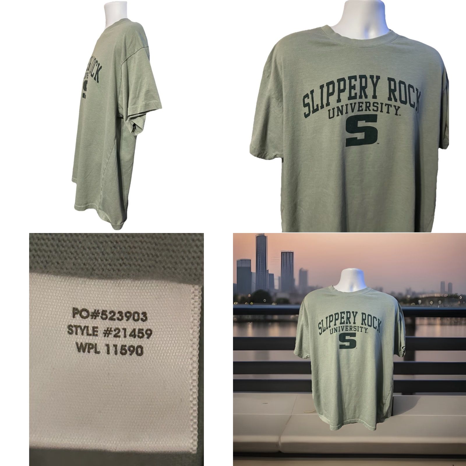 Vintage VTG Slippery Rock University Shirt Adult 2XL Green Short Sleeve MV Green Logo College 2000s Womens/Mens? Size US XXL / EU 58 / 5 - 8 Thumbnail