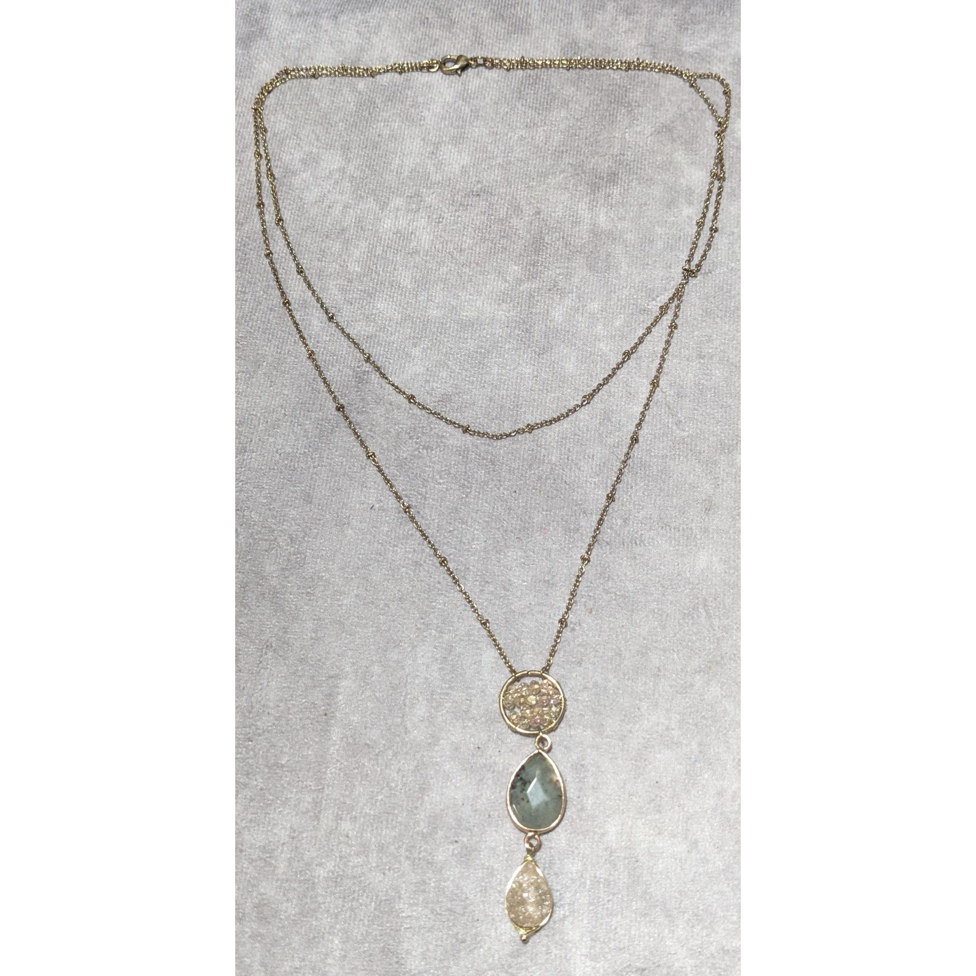 Other Gemstone Druzy Multilayer Charm Necklace Size ONE SIZE - 8 Thumbnail