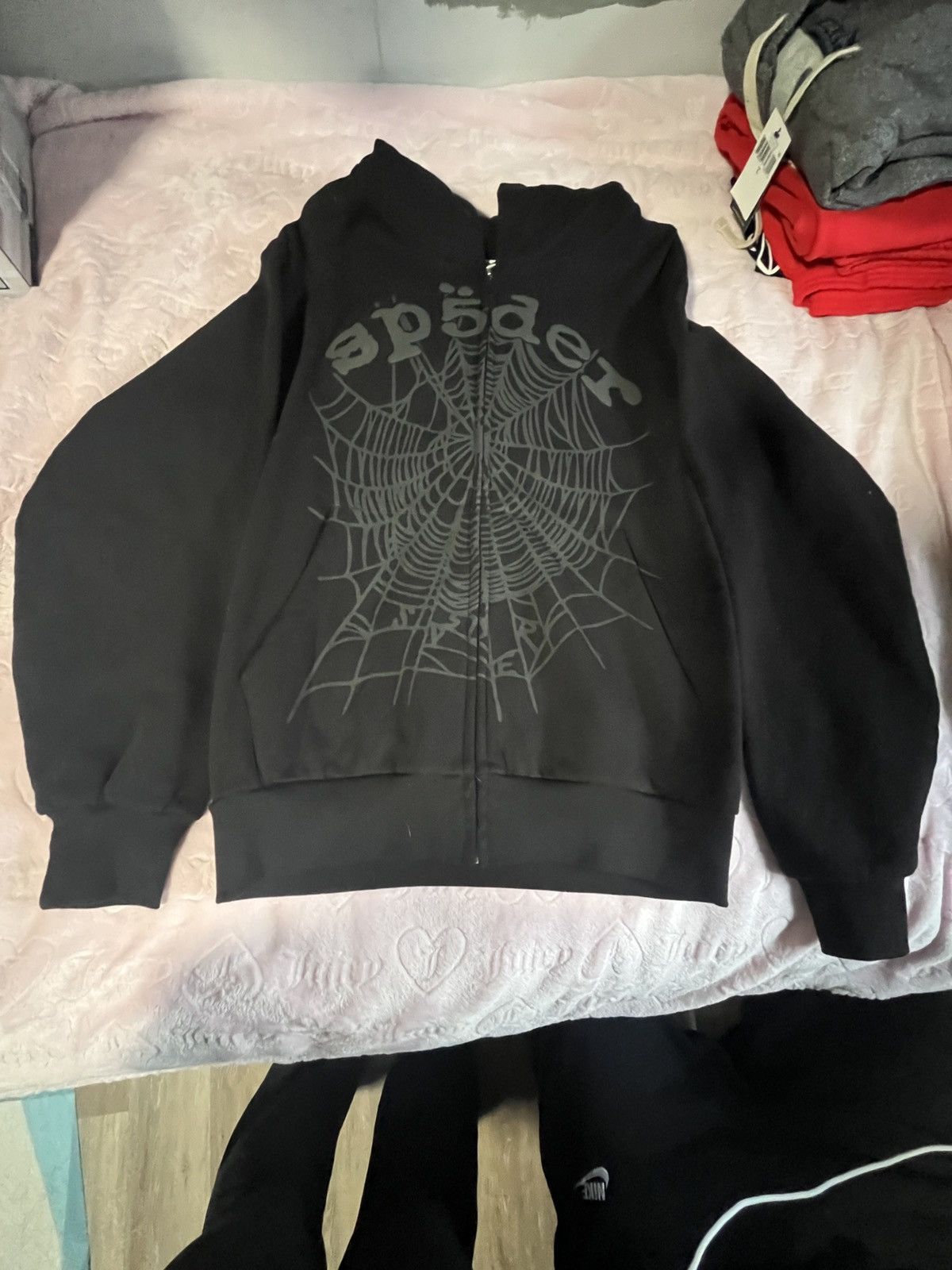 Sp5der Sp5der zipup hoodie “black/black” Size US S / EU 44-46 / 1 - 1 Thumbnail