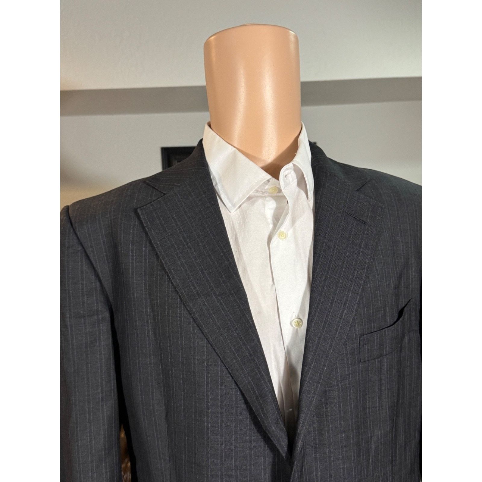 Tom Ford Tom Ford Charcoal Striped Gray Wool Blazer Notch Lapel 52 42 Size 42R - 11 Thumbnail