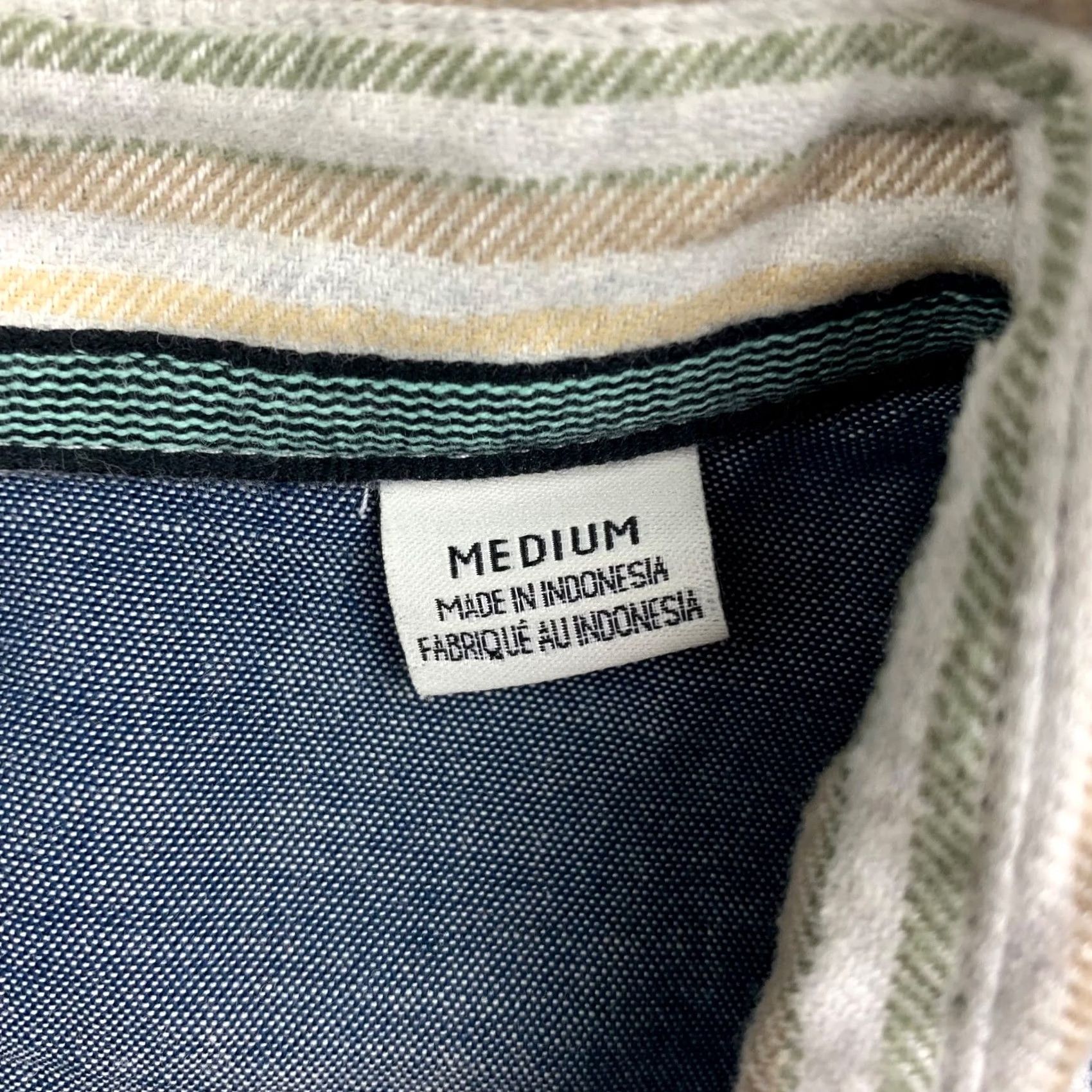 Vissla Vissla Button-Up Shirt Mens L/S Beige/Blue Stripe Medium Cotton 100% Long Sleeve Shirt Size US M / EU 48-50 / 2 - 4 Thumbnail