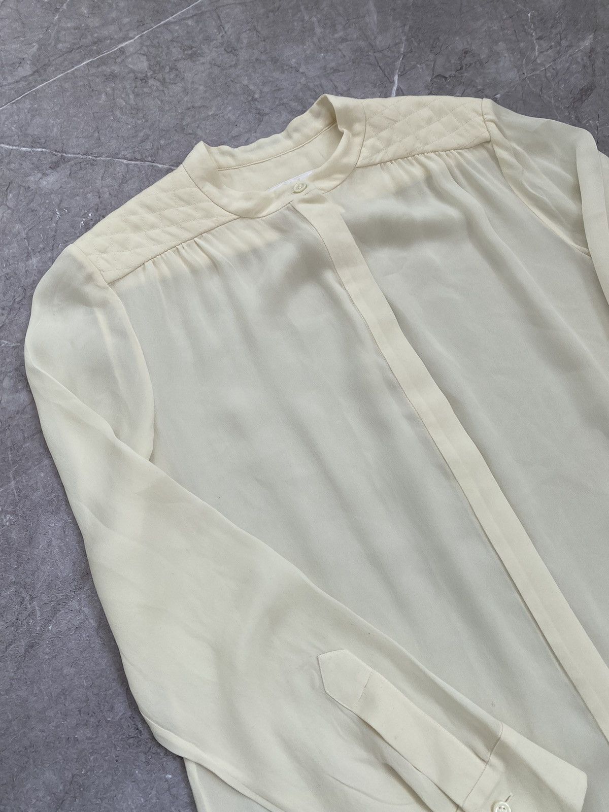 Chloe Chloe Sheer 100% Silk Blouse Long Sleeve Milk Made in France Size XS / US 0-2 / IT 36-38 - 3 Thumbnail