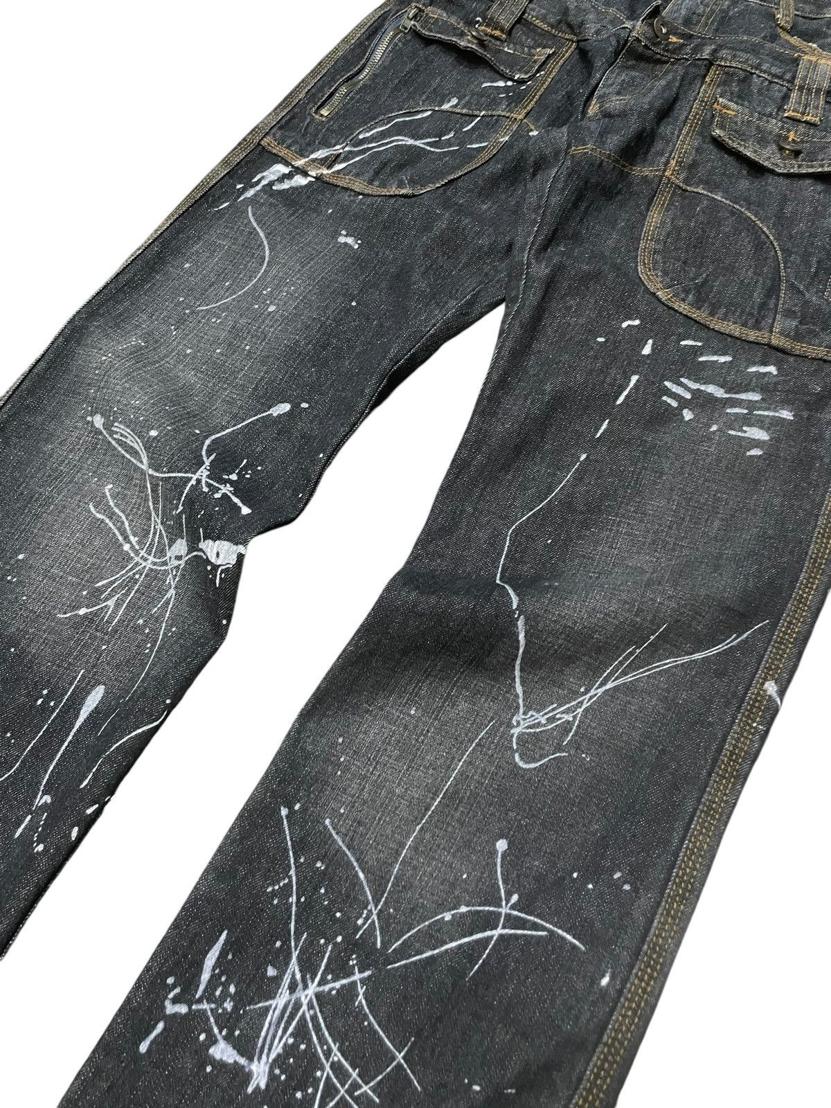 LOWBOX Aston Design Japan Double Waist Painter Loose Jeans Size US 30 / EU 46 - 4 Thumbnail