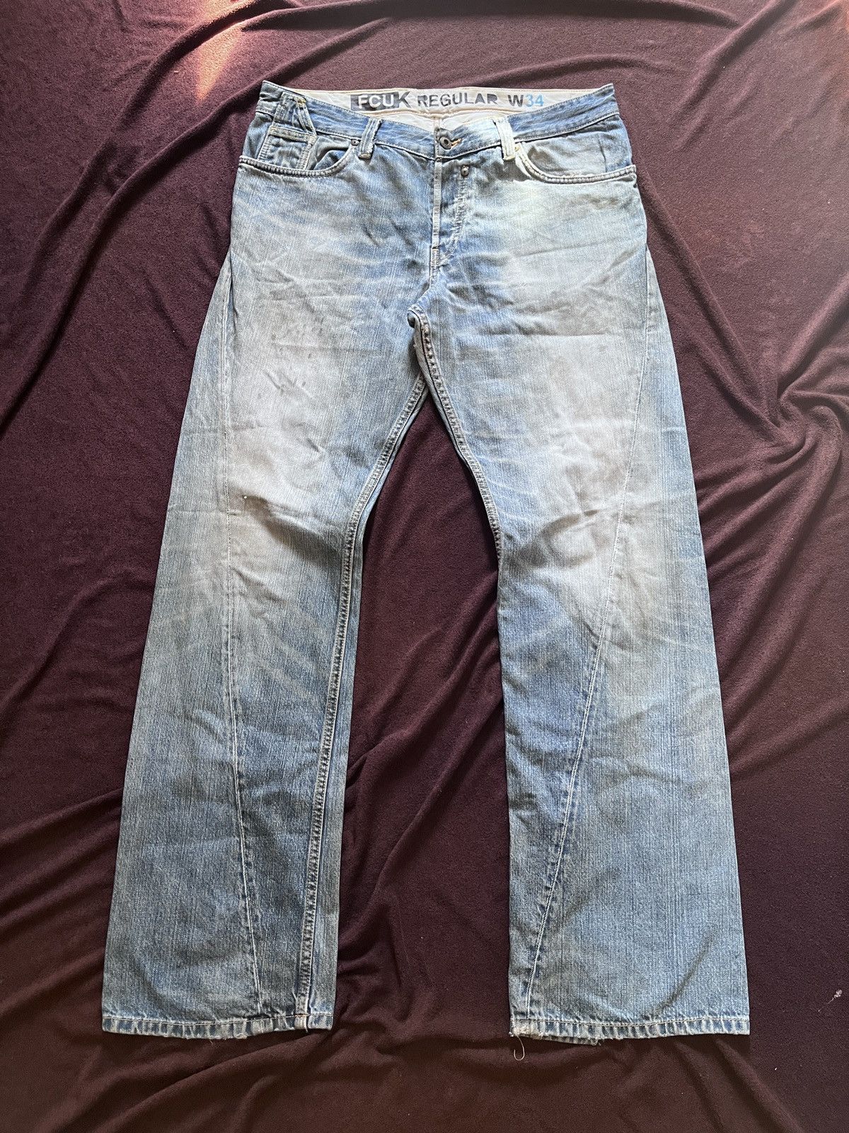 FCUK Fcuk Jeans Buckle Back Stonewash Size US 34 / EU 50 - 10 Thumbnail