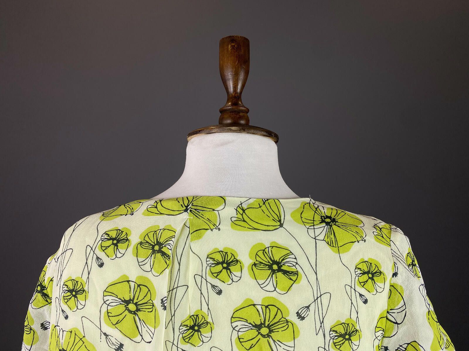 Designer Deerberg ny Oska White Green Floral Blouse Top Shirt Size 46 Size M / US 6-8 / IT 42-44 - 5 Thumbnail