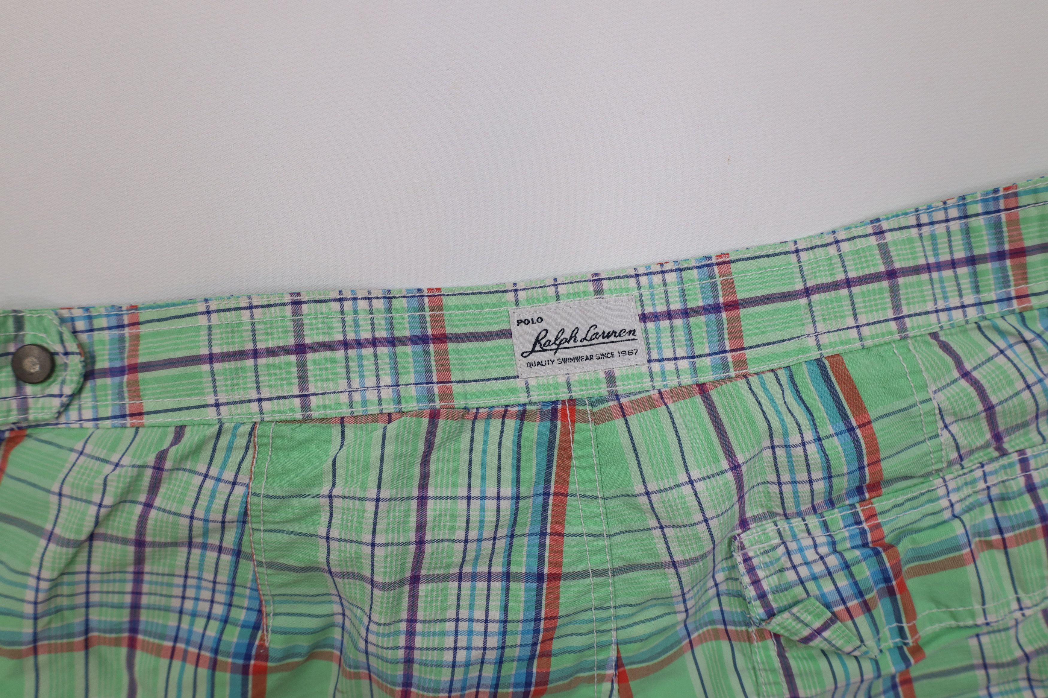 Ralph Lauren Vintage 90s Ralph Lauren Plaid Cargo Shorts Swim Trunks Size US 32 / EU 48 - 13 Thumbnail