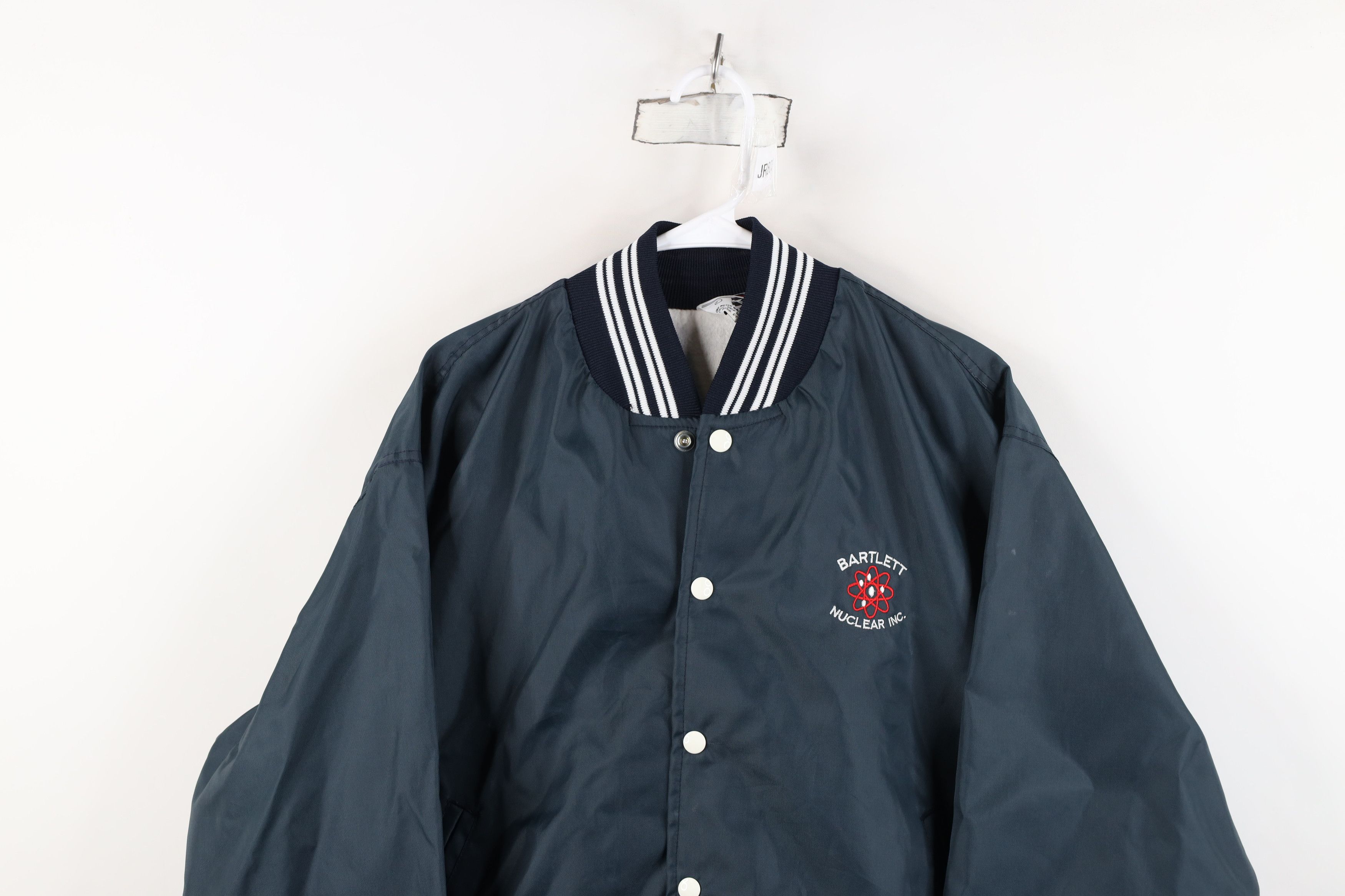 Vintage Vintage 80s Bartlett Nuclear Inc Satin Bomber Jacket USA Size US L / EU 52-54 / 3 - 2 Thumbnail