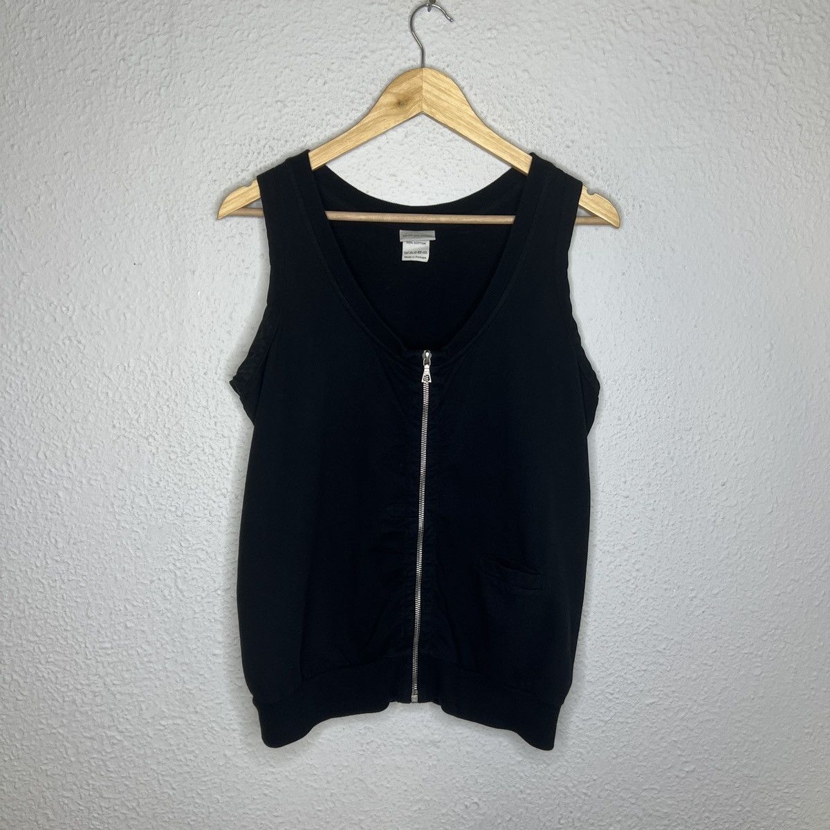 Designer × Dries Van Noten Dries Van Noten Zip Vest Gilet Black Top Blouse Black Size M / US 6-8 / IT 42-44 - 2 Thumbnail