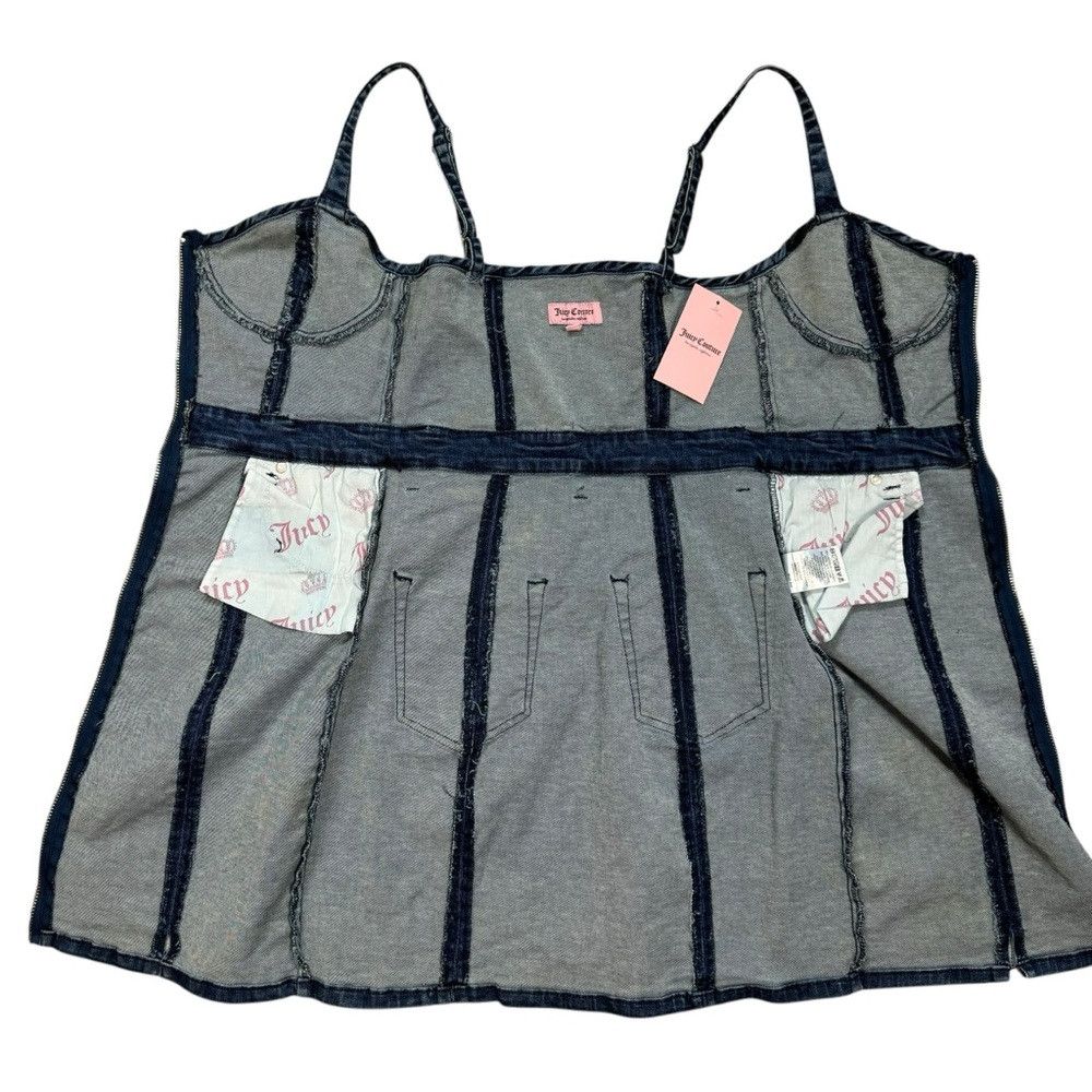 Juicy Couture NWT New Juicy Couture Blue Denim Bodycon Sleeveless Mini Dr Size S / US 4 / IT 40 - 6 Thumbnail
