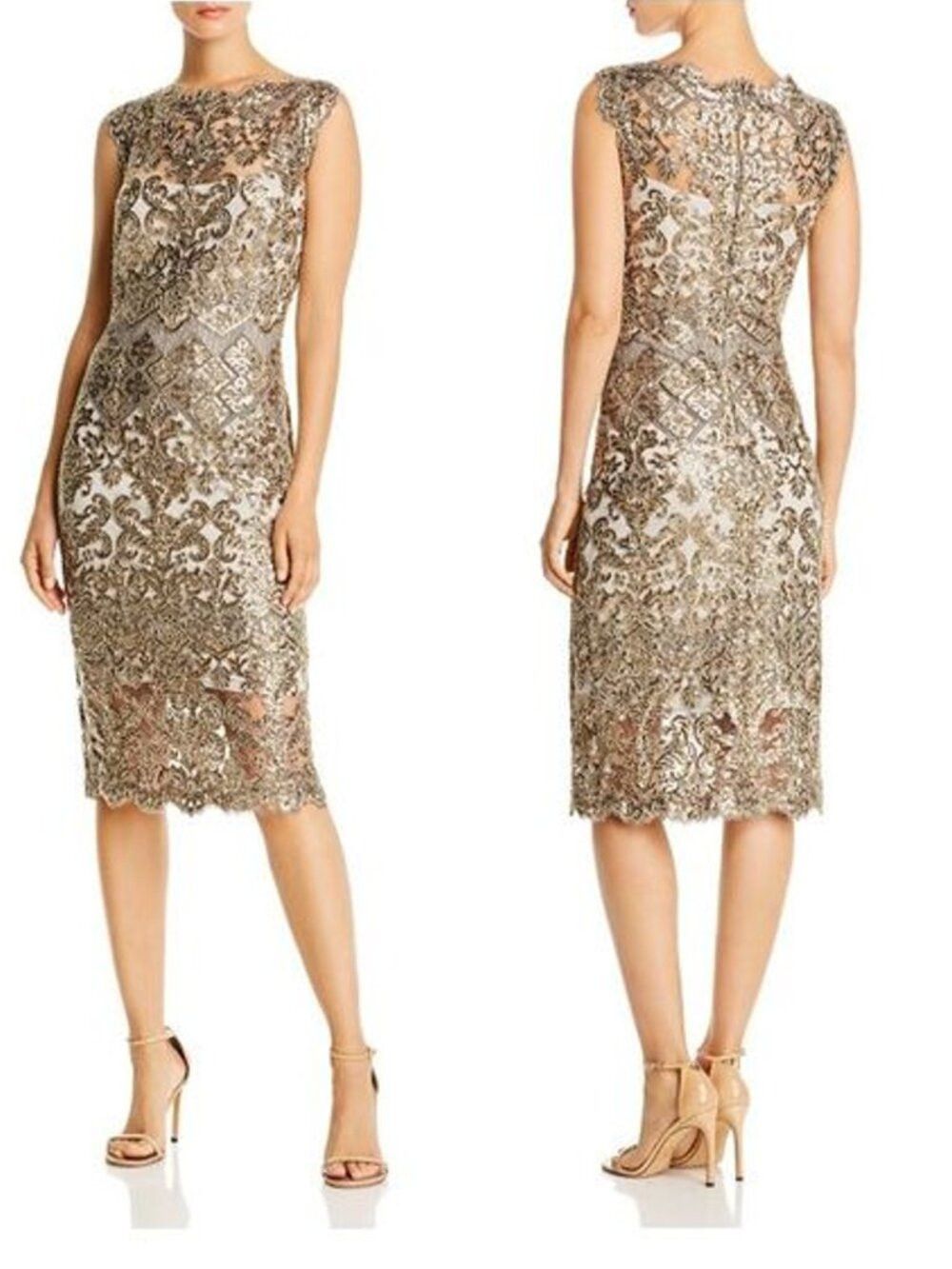 Tadashi Shoji NWT New Tadashi Shoji Delta Embroidered Sequin Dress In Smo Size XXL / US 16-18 / IT 52-54 - 1 Thumbnail