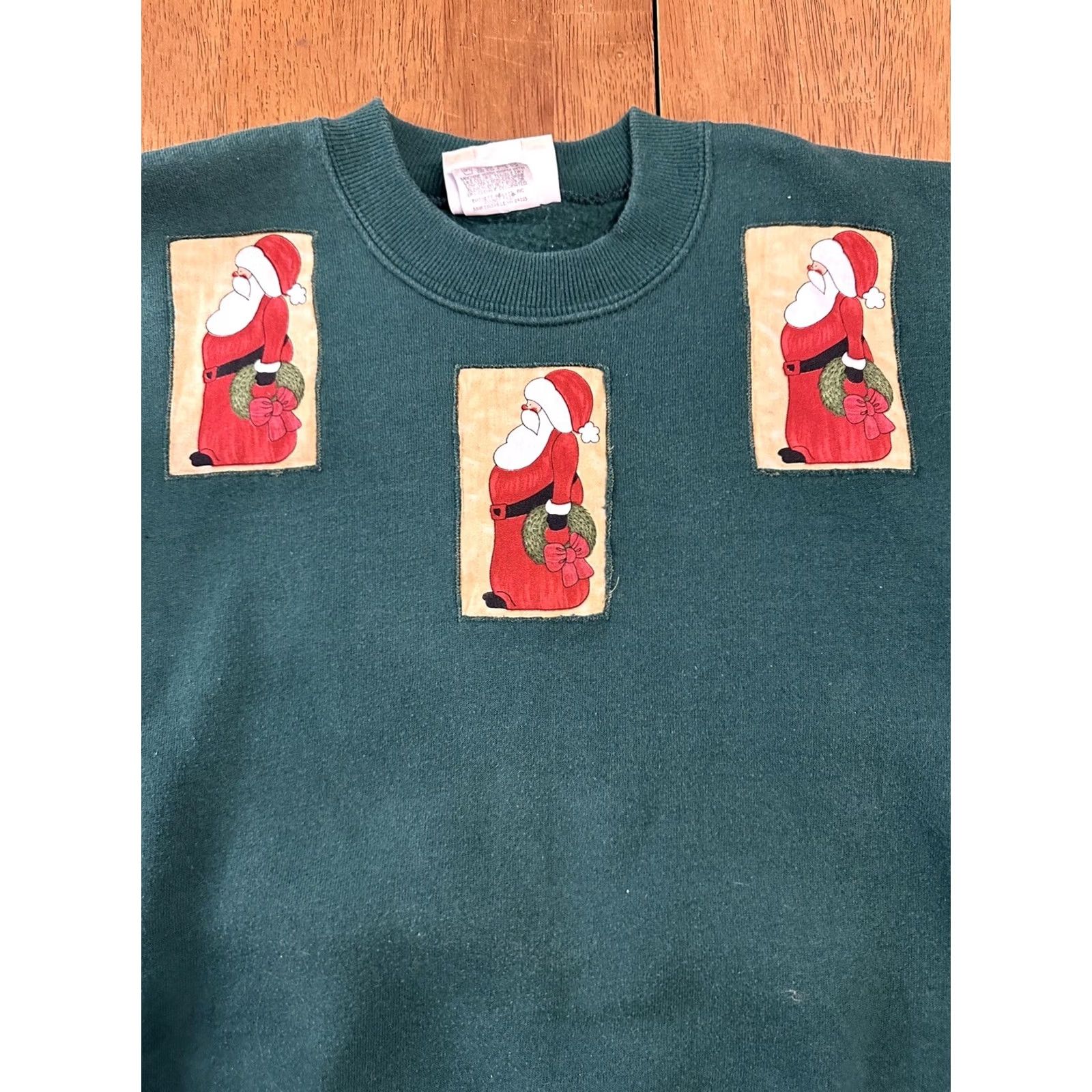 Lee VINTAGE Santa Clause Christmas Crewneck Sweatshirt Medium Riders By Lee USA Made Green Men Size US M / EU 48-50 / 2 - 4 Thumbnail