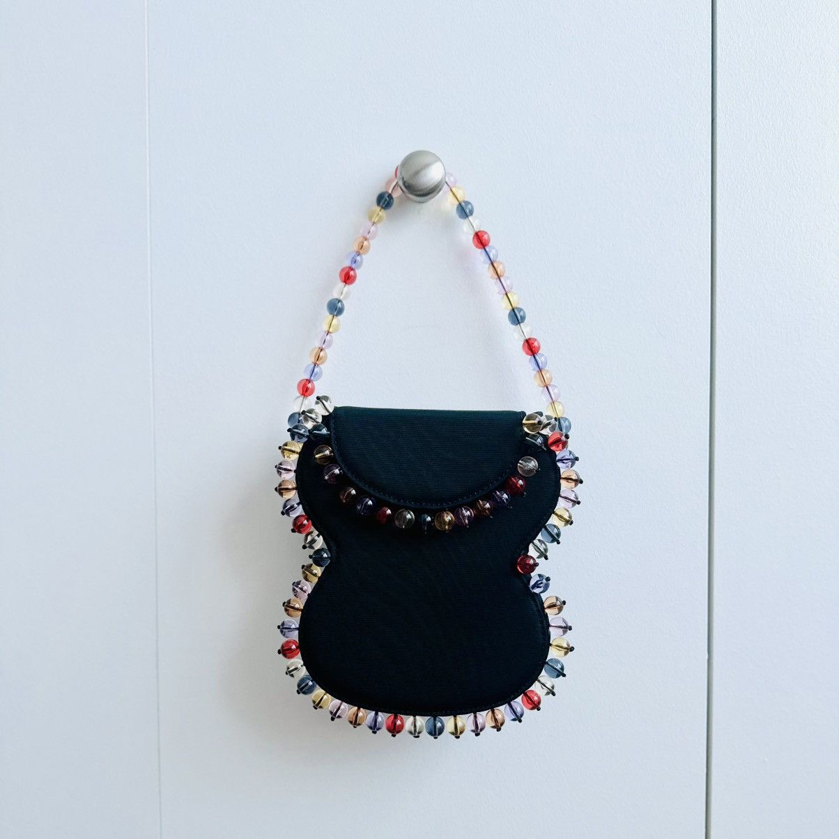 By Far By Far Frida Bead Embellished Black Grosgrain Bag NEW Size ONE SIZE - 12 Thumbnail