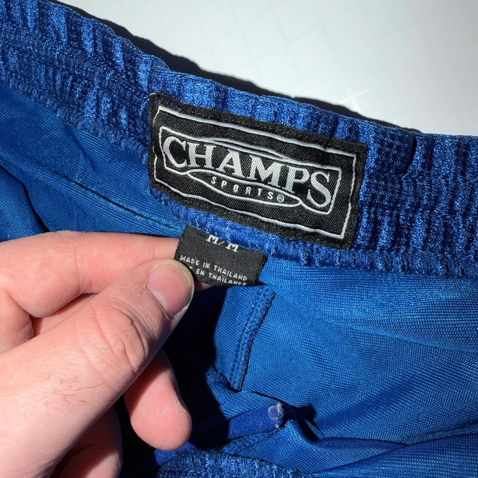 Champion Champs Royal Blue Shimmer Dazzle Hoop Shorts Mens MD Y2K 90s Size US 32 / EU 48 - 4 Thumbnail