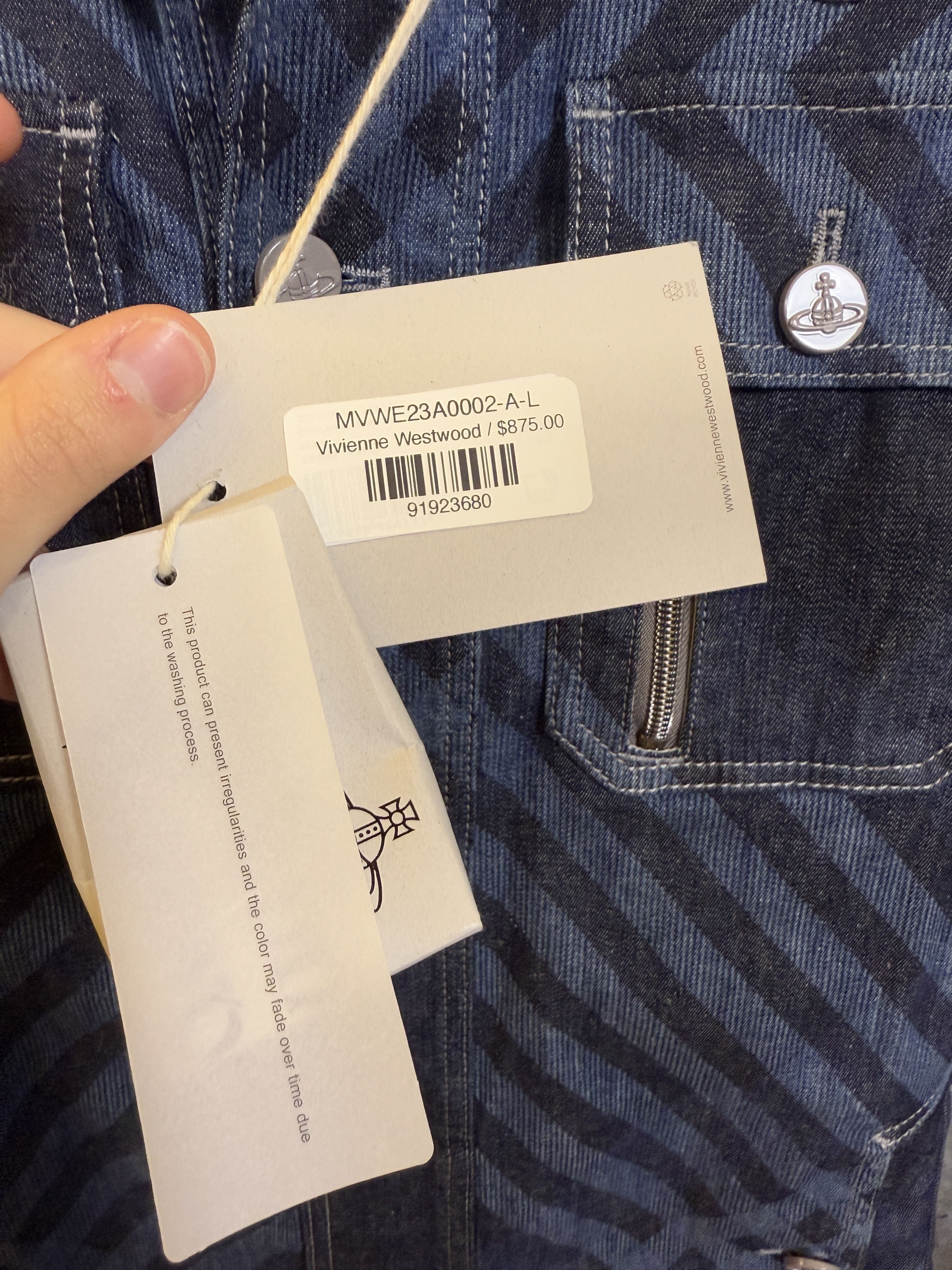 Vivienne Westwood $875 NWT Vivienne Westwood Collared Striped Denim Jacket Size US L / EU 52-54 / 3 - 10 Thumbnail