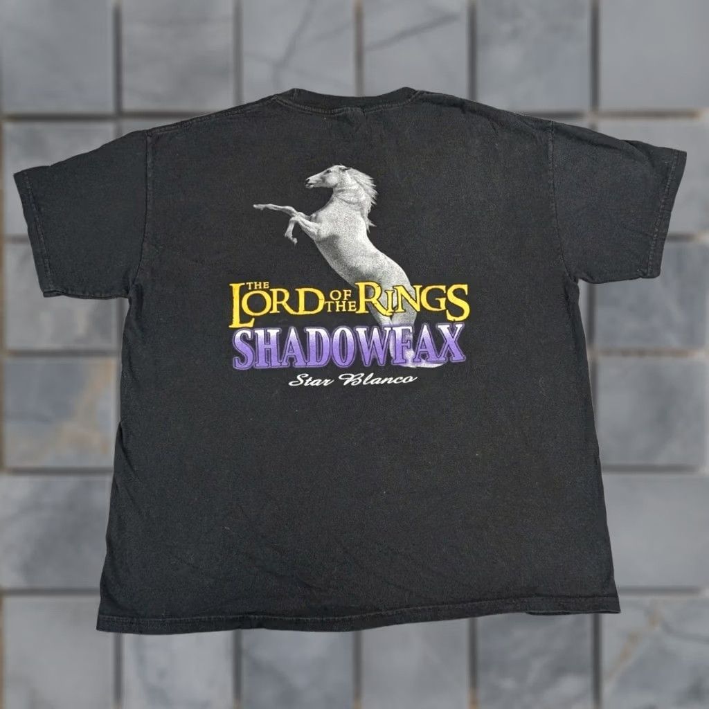 Vintage VINTAGE Y2K Mens XL Black Lord Of The Rings Shadowfax Star Blanco Movie T-Shirt Size US XL / EU 56 / 4 - 1 Thumbnail