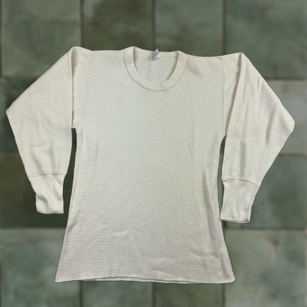 Sears VINTAGE Sears Thermal Undershirt Adult Large White Long Sleeve Grunge 1970s Mens Size US L / EU 52-54 / 3 - 1 Thumbnail