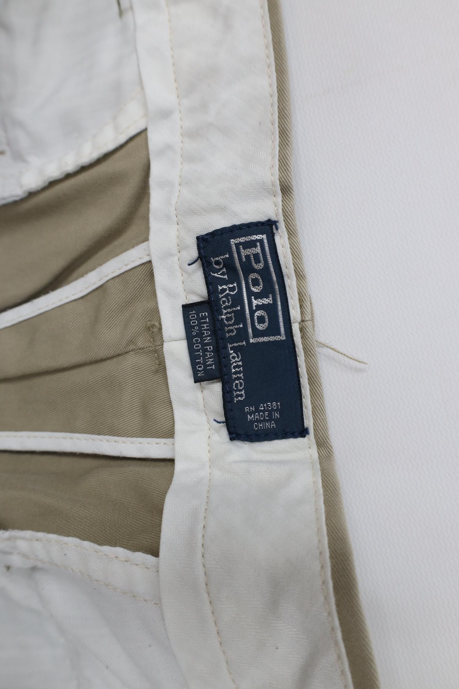 Polo Ralph Lauren Vintage 90s Ralph Lauren Ethan Wide Leg Chino Pants Beige Size US 38 / EU 54 - 7 Thumbnail