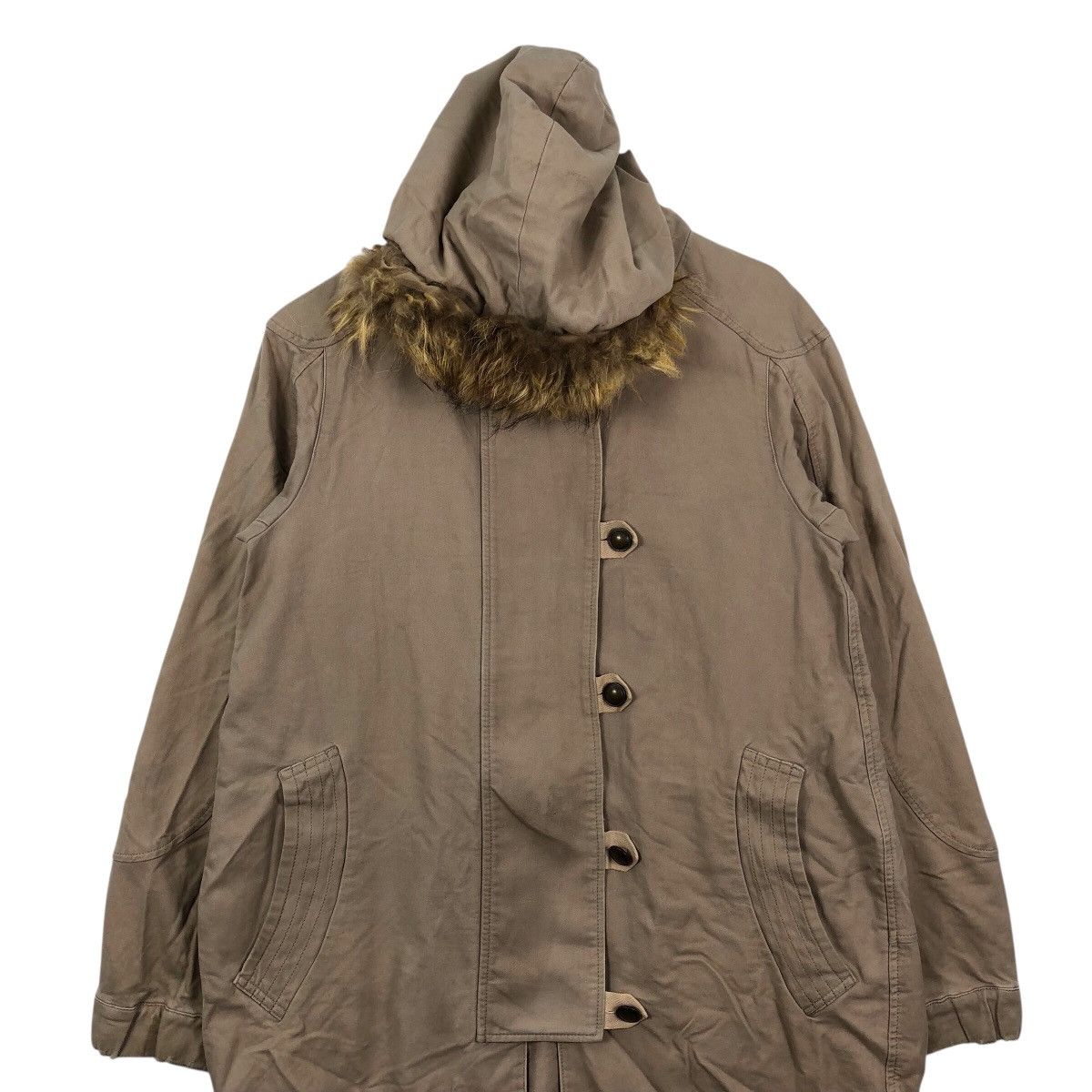 Japanese Brand × Tsumori Chisato Japanese Brand TSUMORI CHISATO Issey Miyake Fur Parka Jacket Size L / US 10 / IT 46 - 2 Thumbnail