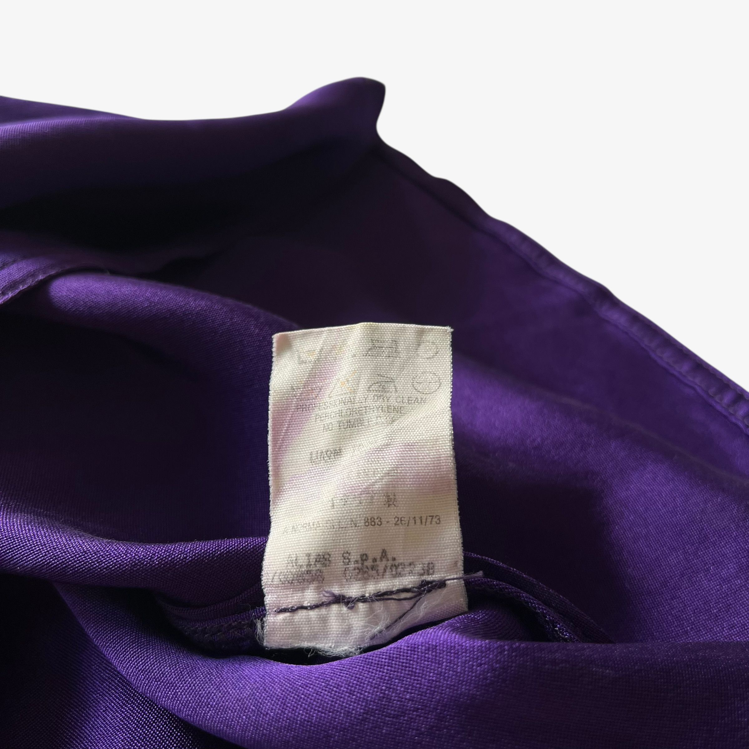 Versace Vintage 80s Women's Gianni Versace Purple Silk Top Size L / US 10 / IT 46 - 4 Thumbnail