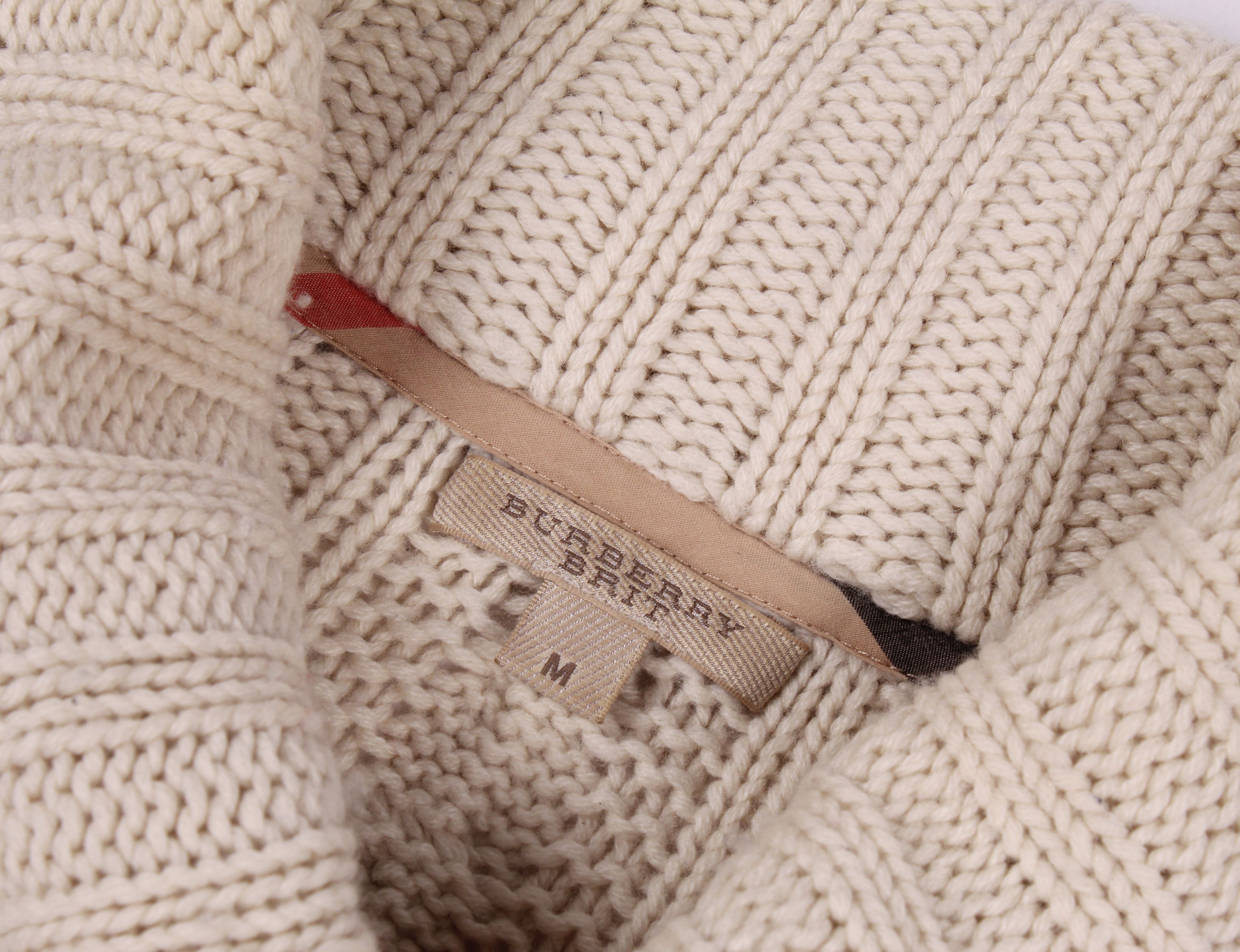 Burberry Burberry Wool Cashmere Cable Knit Cardigan Size M / US 6-8 / IT 42-44 - 3 Thumbnail