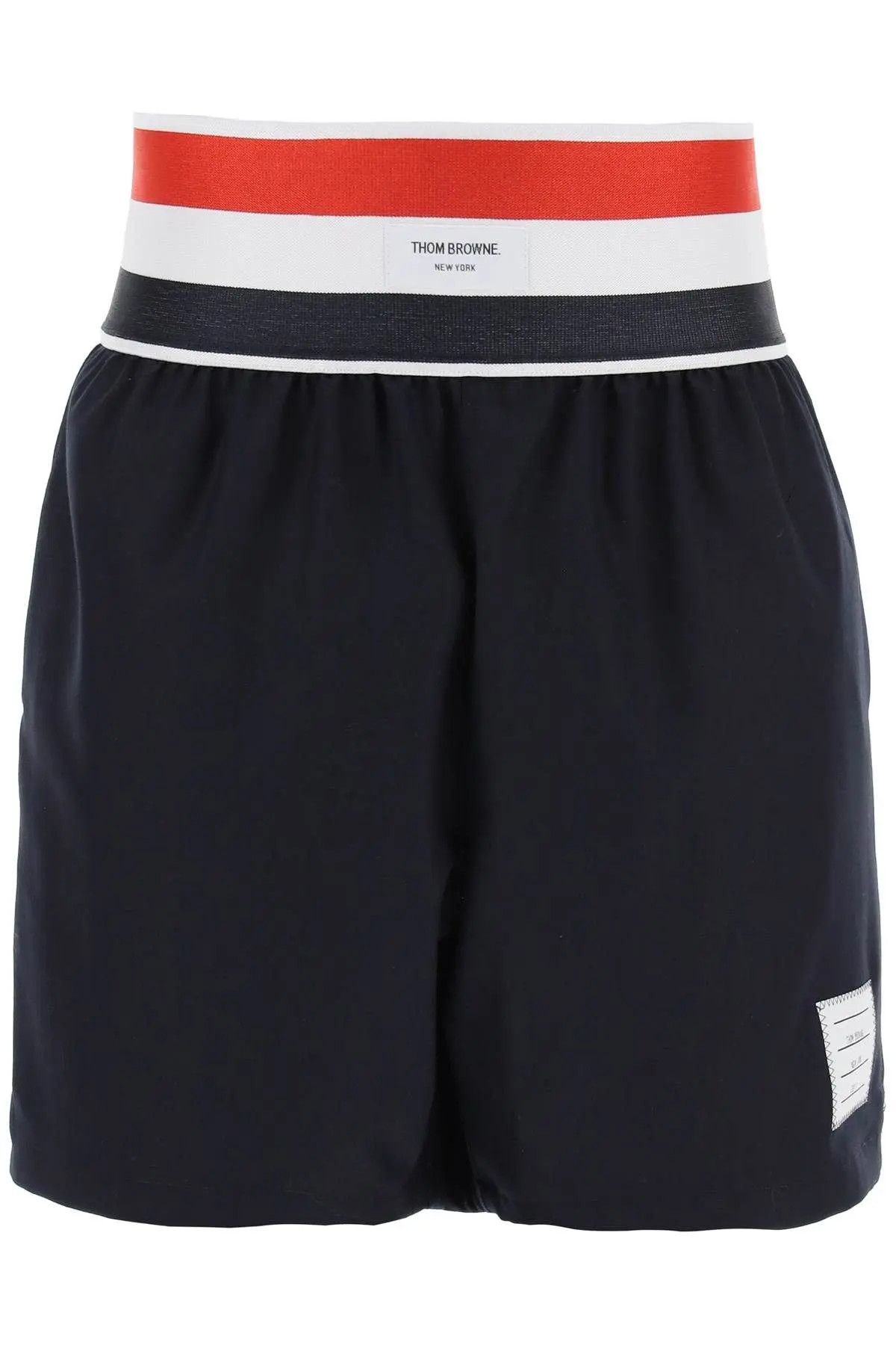 image of Thom Browne O1S22I1N0324 Elastic Waistband Bermuda Short In Blue, Men's (Size 30)