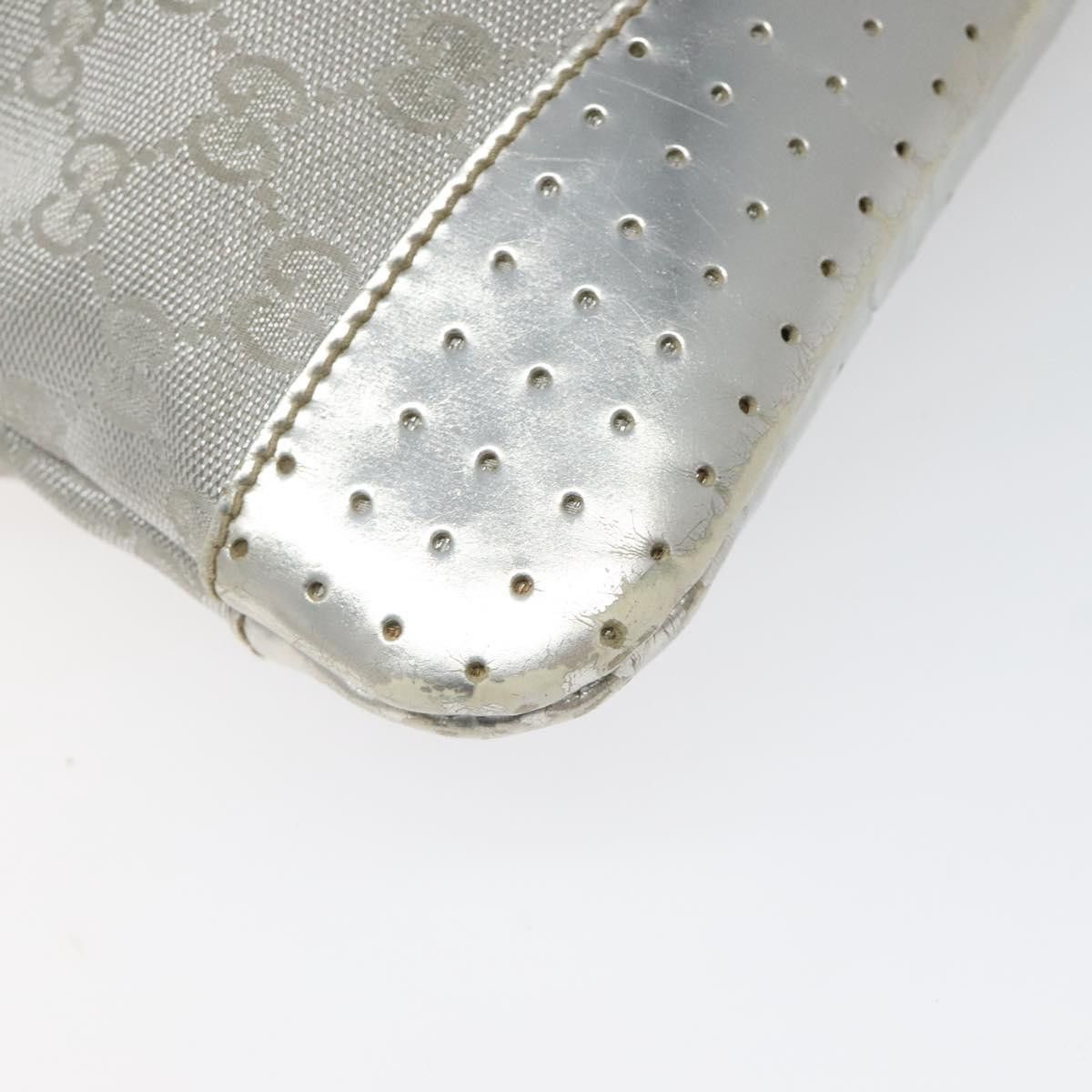 Gucci GUCCI GG Canvas Shoulder Bag Silver Blue Size ONE SIZE - 16 Thumbnail